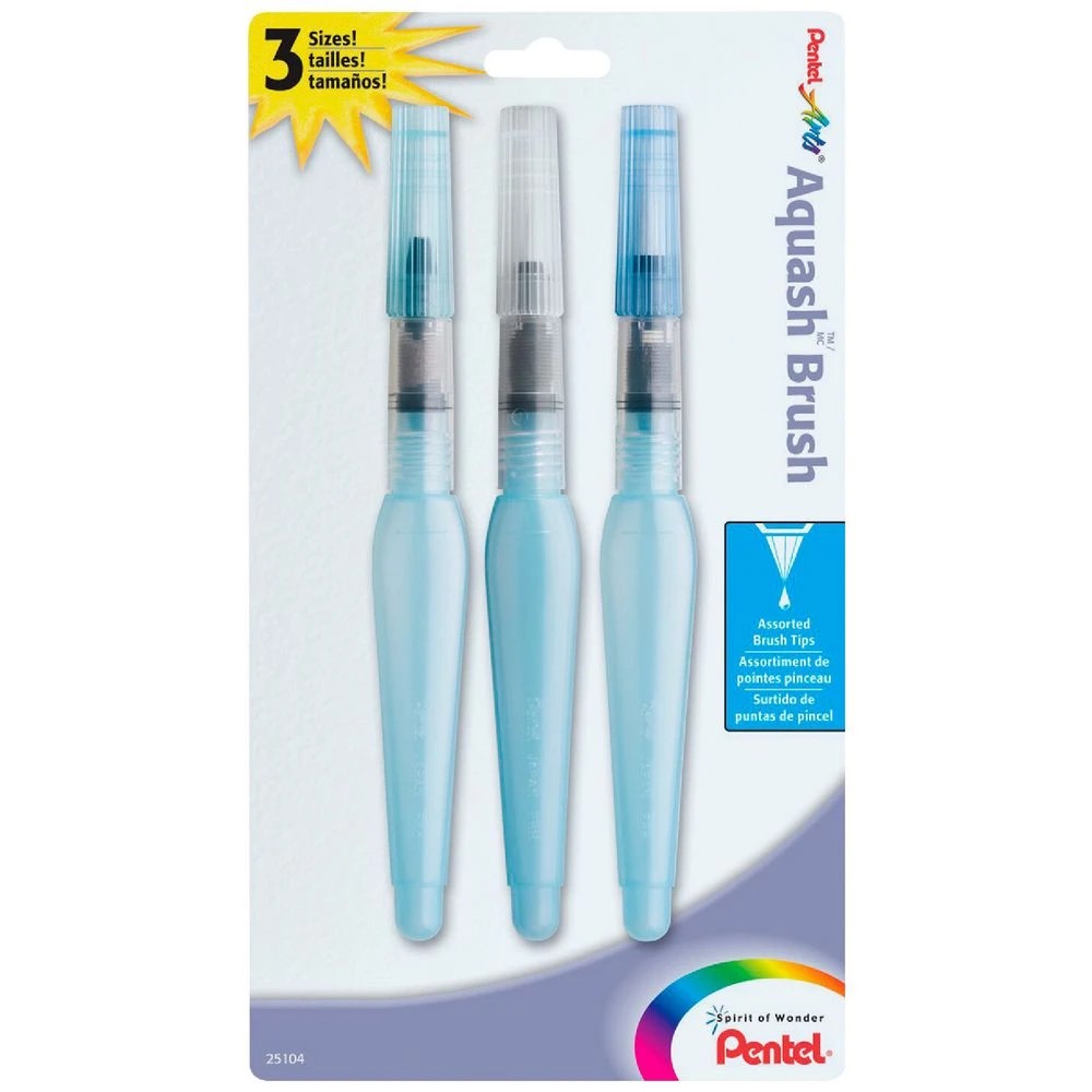 1 Pentel Arts Aquash Water Paintbrush Assorted, 1 of 2