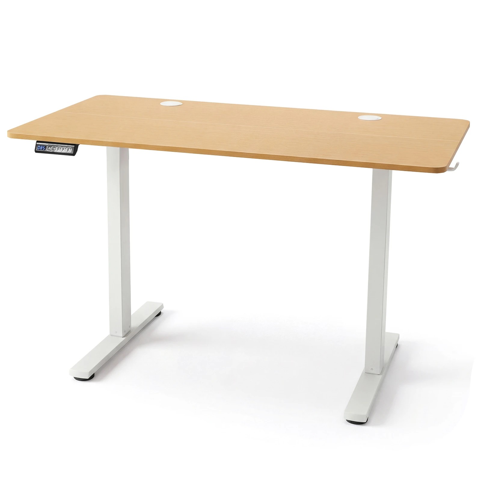 1 Costway Electric Standing Desk Motorised Sit Stand 3 Height Memory Computer Desk - Natural, 1 of 4