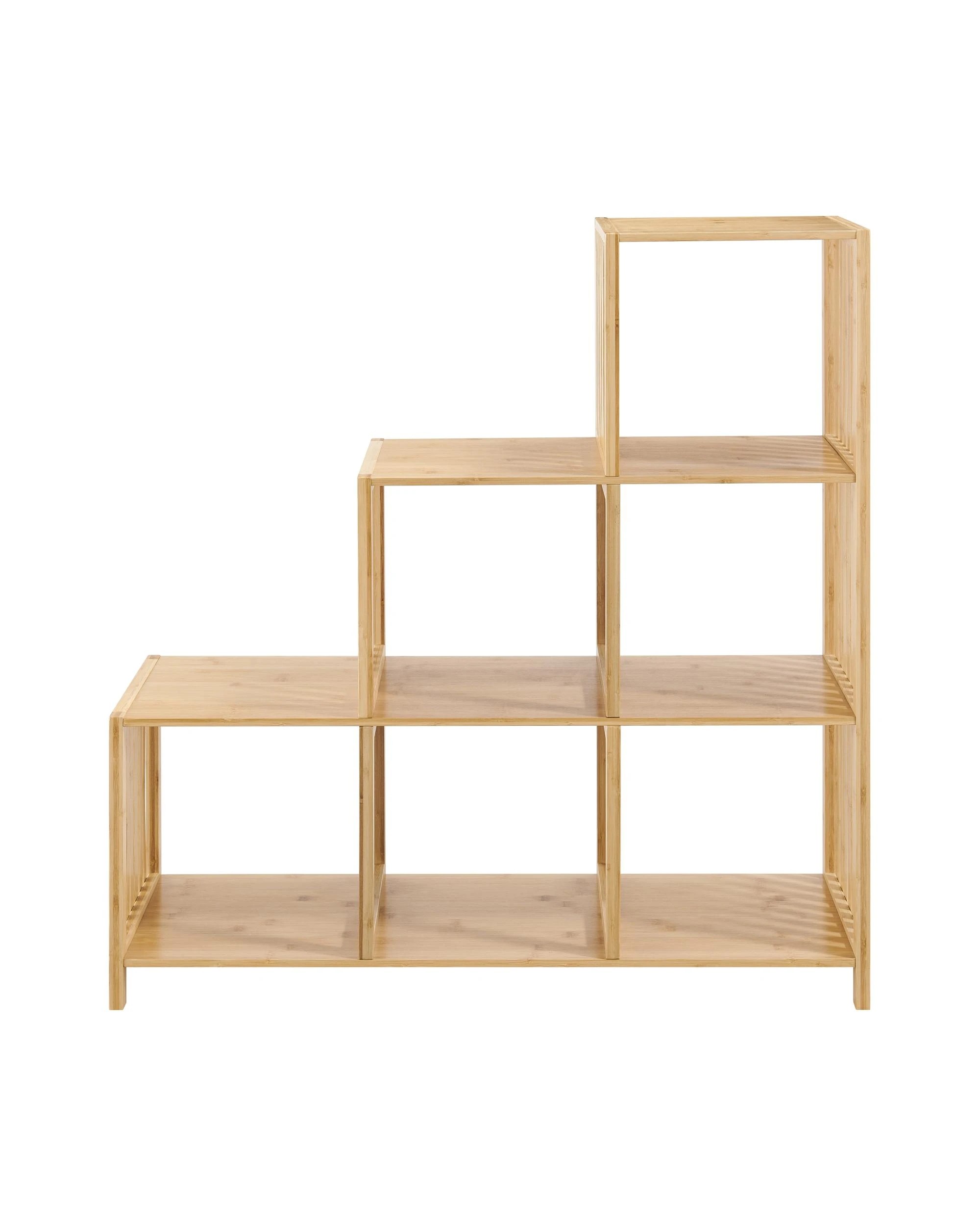 4 Kodu Open Shelf Bookshelf Display Unit 3 Step Bamboo - Natural, 4 of 9