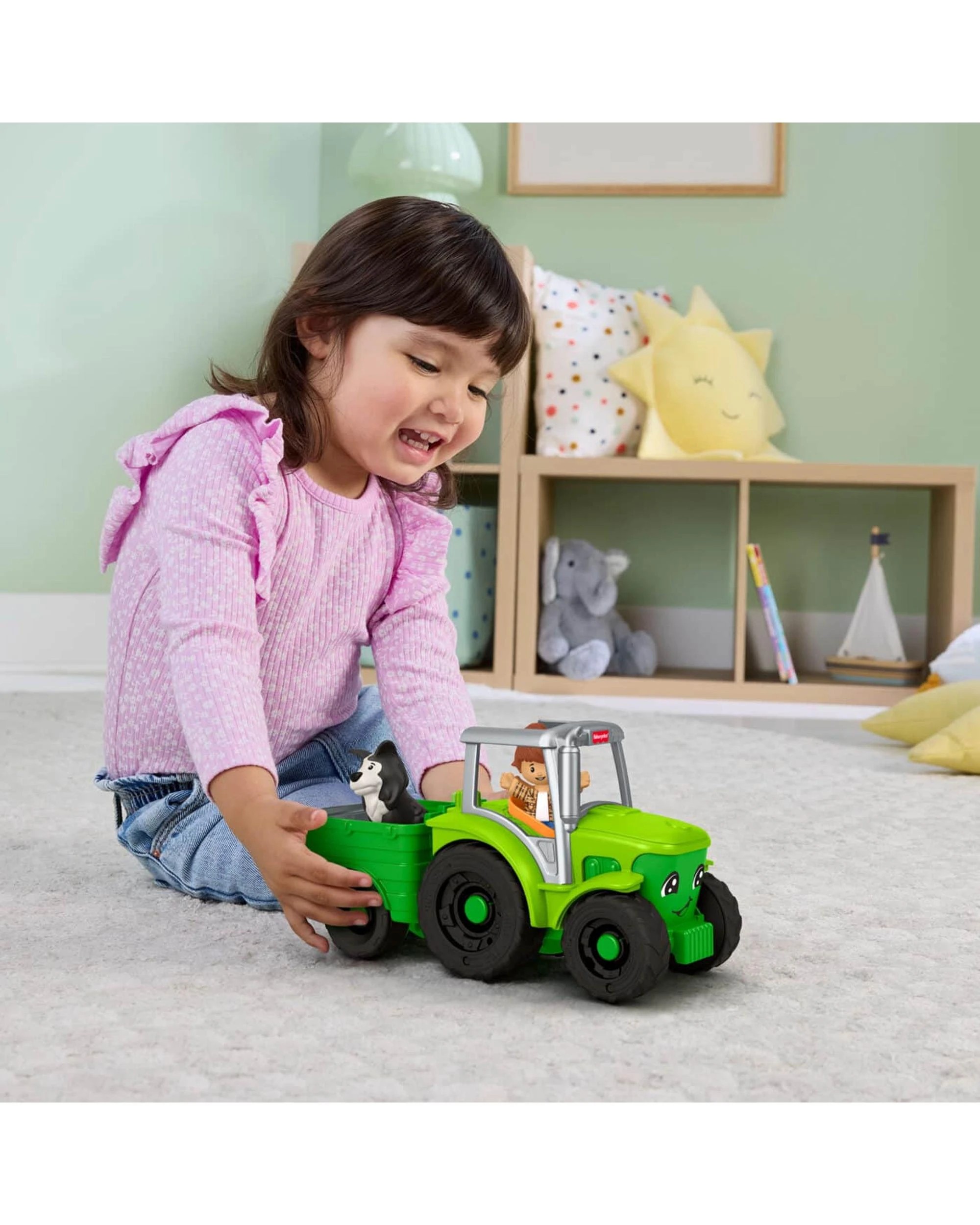 3 Fisher-Price Little People Push and Play Tractor, 3 of 4