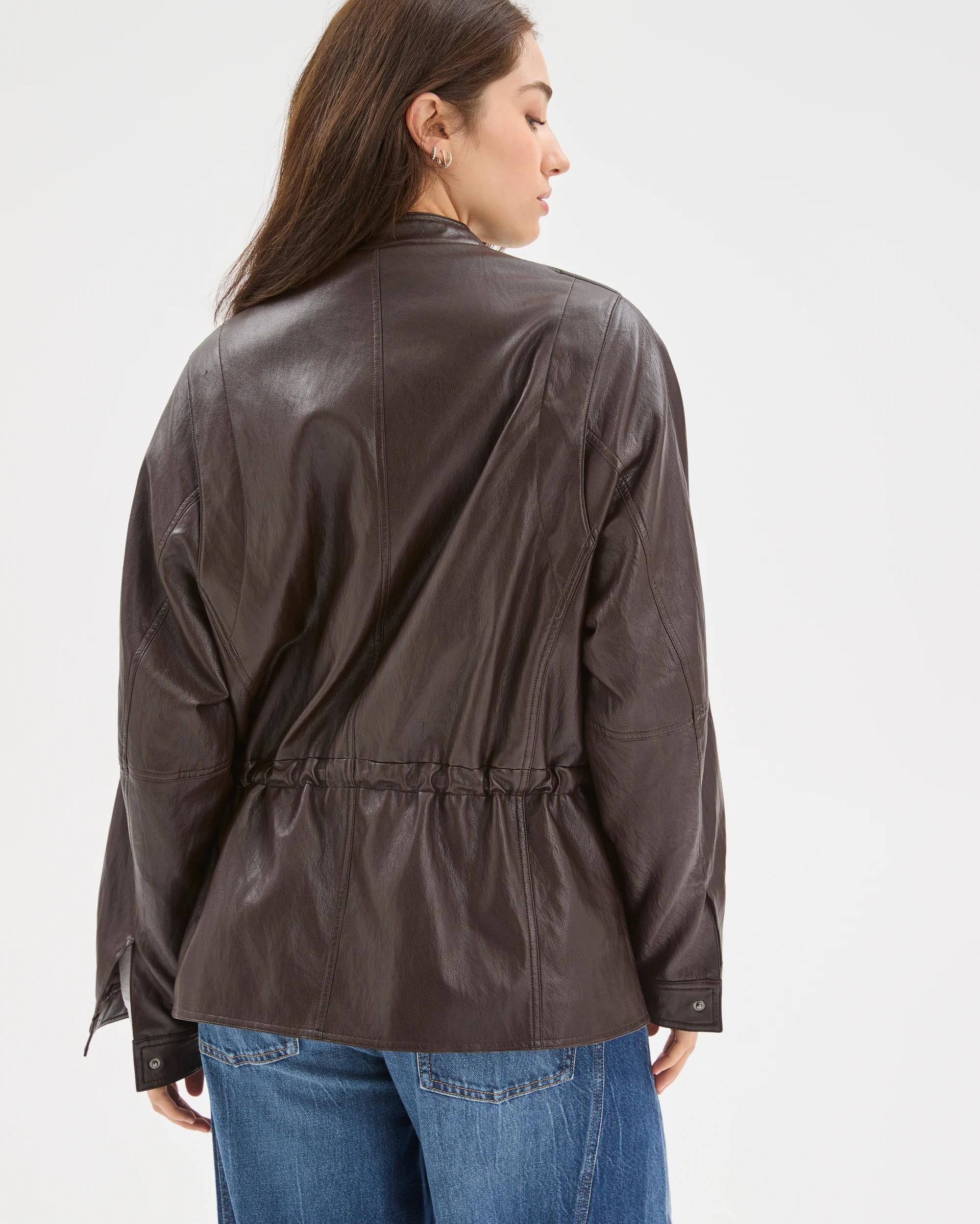9 Lily Loves PU Aviator Jacket TRUFFLE, 9 of 9