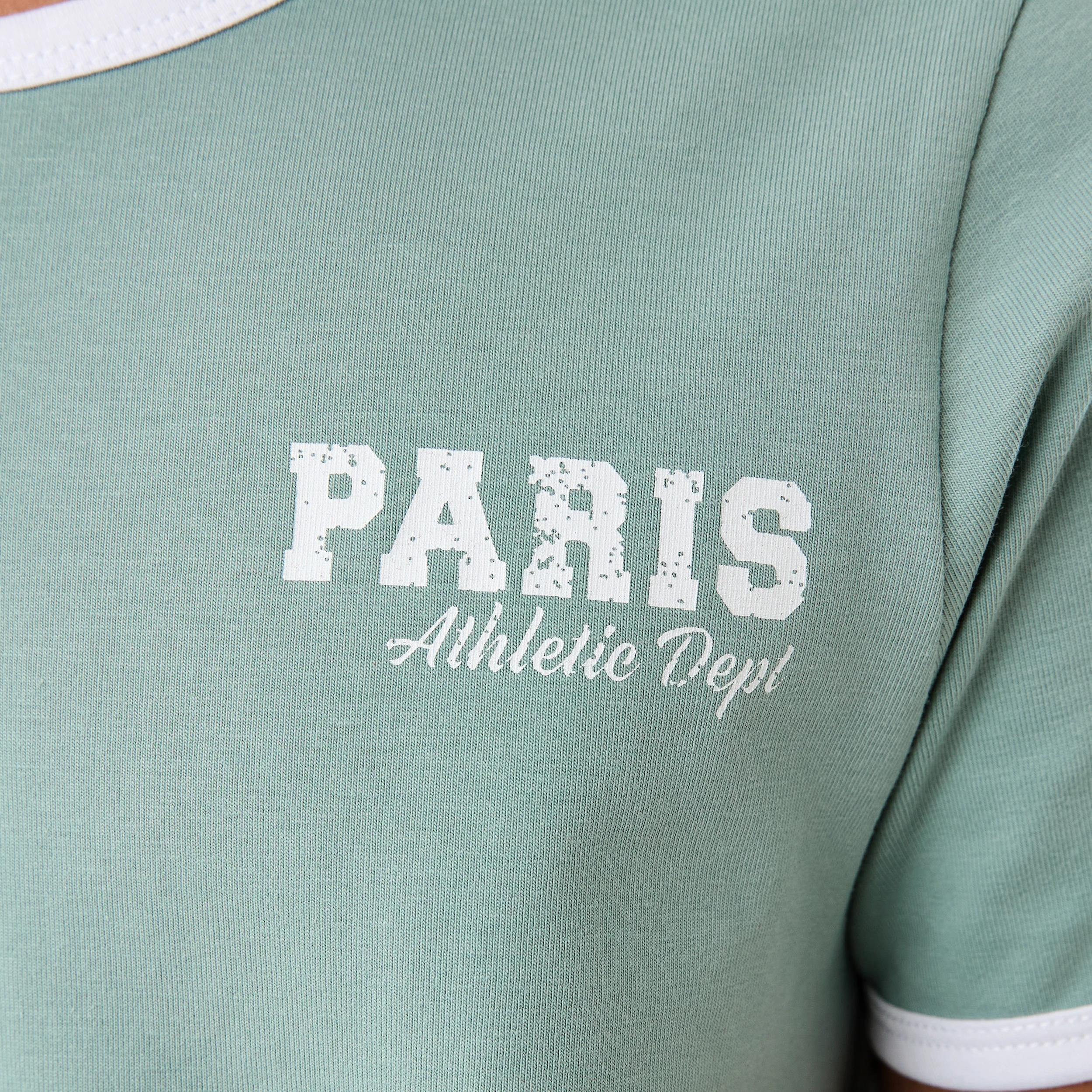 5 Short Sleeve Ringer T-shirt PARIS ATHLETIC DEPT GREEN, 5 of 7