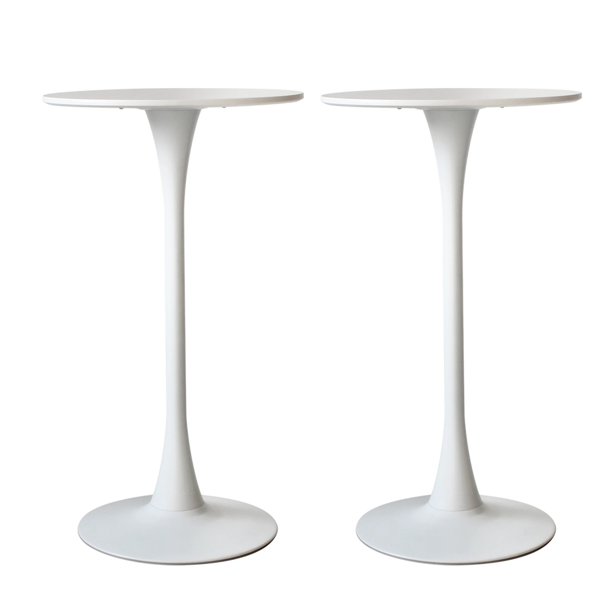 1 Levede 2x Round Marble Bar Tables White, 1 of 3