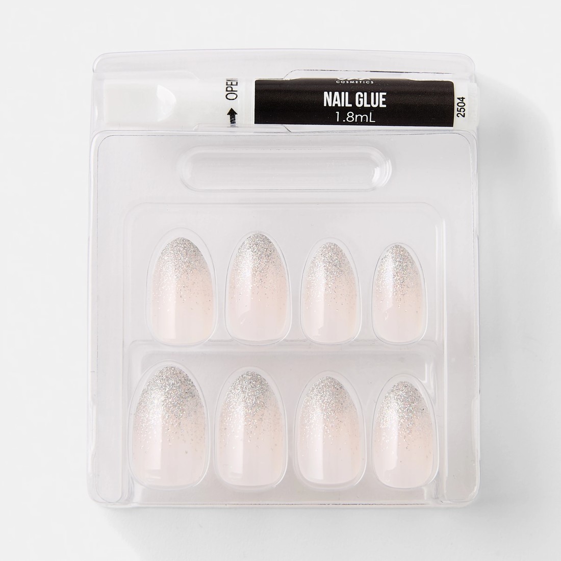 3 OXX Cosmetics 24 Pack Artificial Nails with Adhesive - Almond Shape, Glitter Tip, 3 of 5