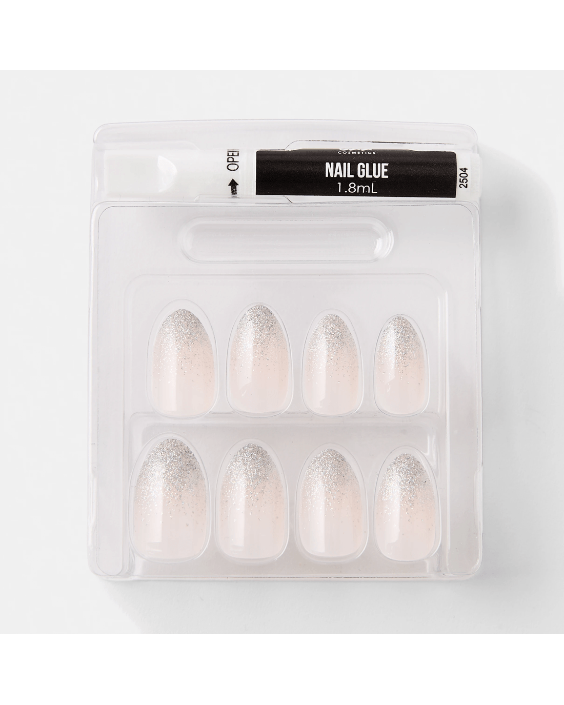 3 OXX Cosmetics 24 Pack Artificial Nails with Adhesive - Almond Shape, Glitter Tip, 3 of 5