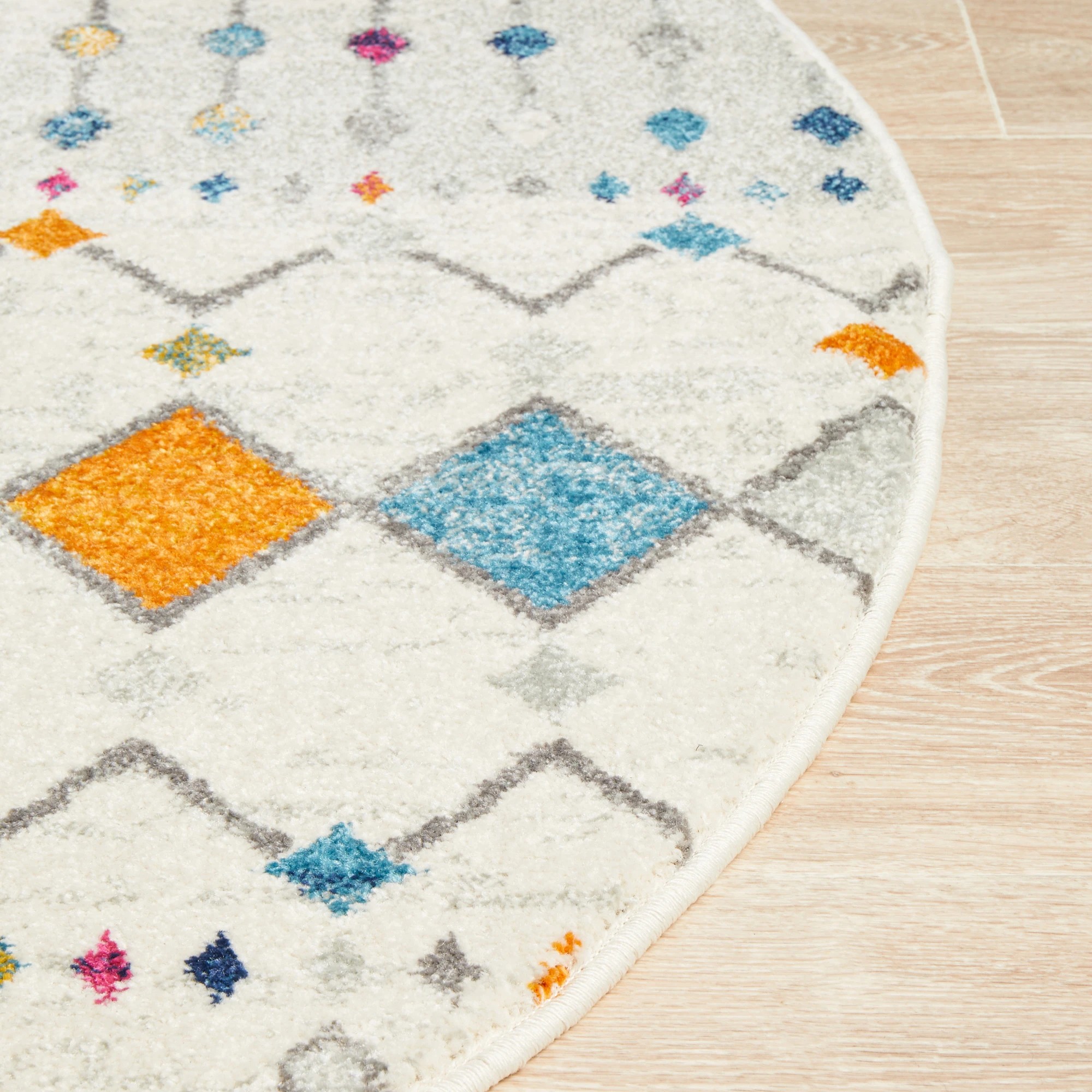 6 Common Ground Rugs Phantom 356 200x200cm - Medium Round Rug - Natural, 6 of 7