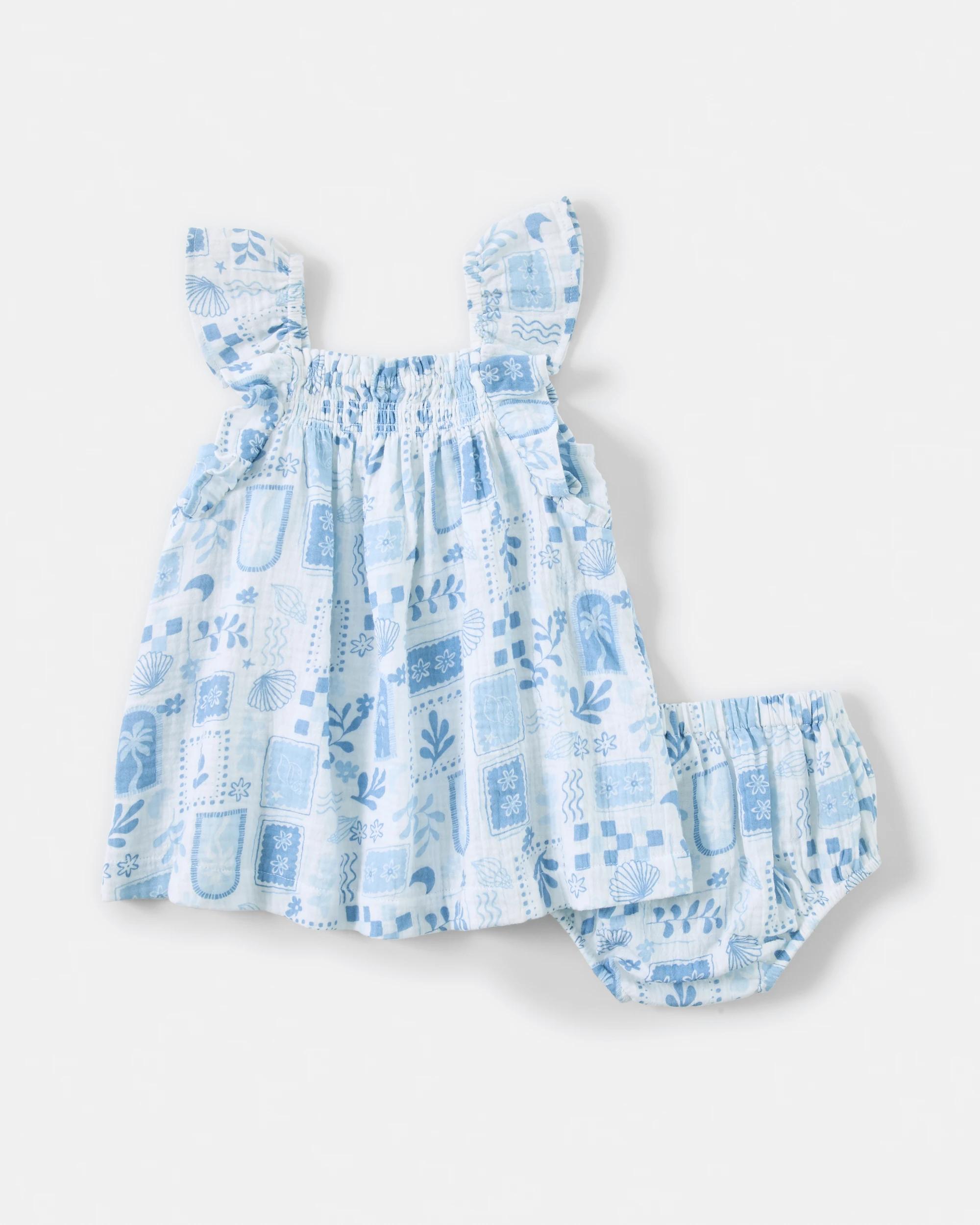 2 Flutter Sleeve Dress BLUE COASTAL, 2 of 6