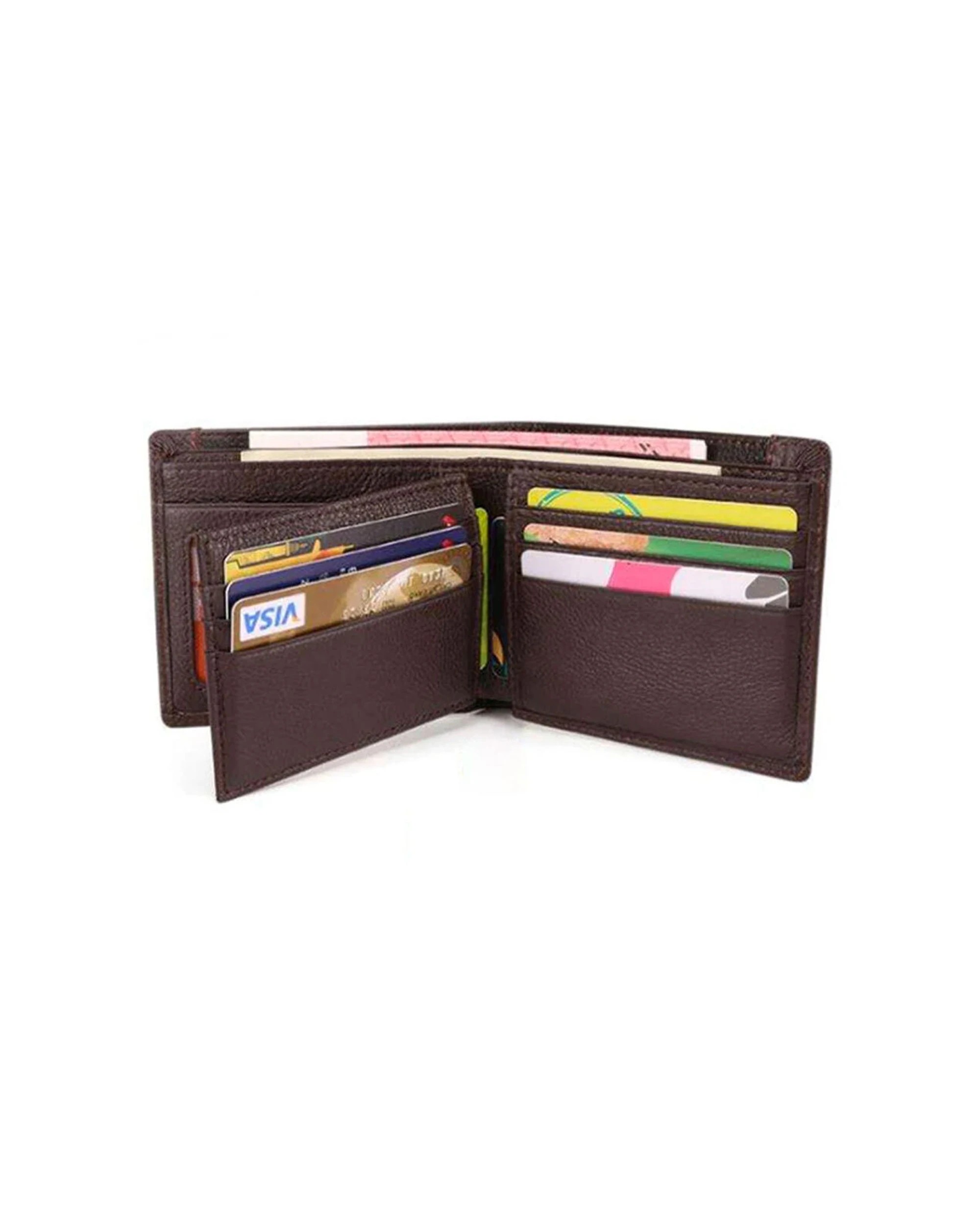 4 Mens Republic Leather Bifold Rfid Protected Wallet Genuine Leather - Brown, 4 of 6
