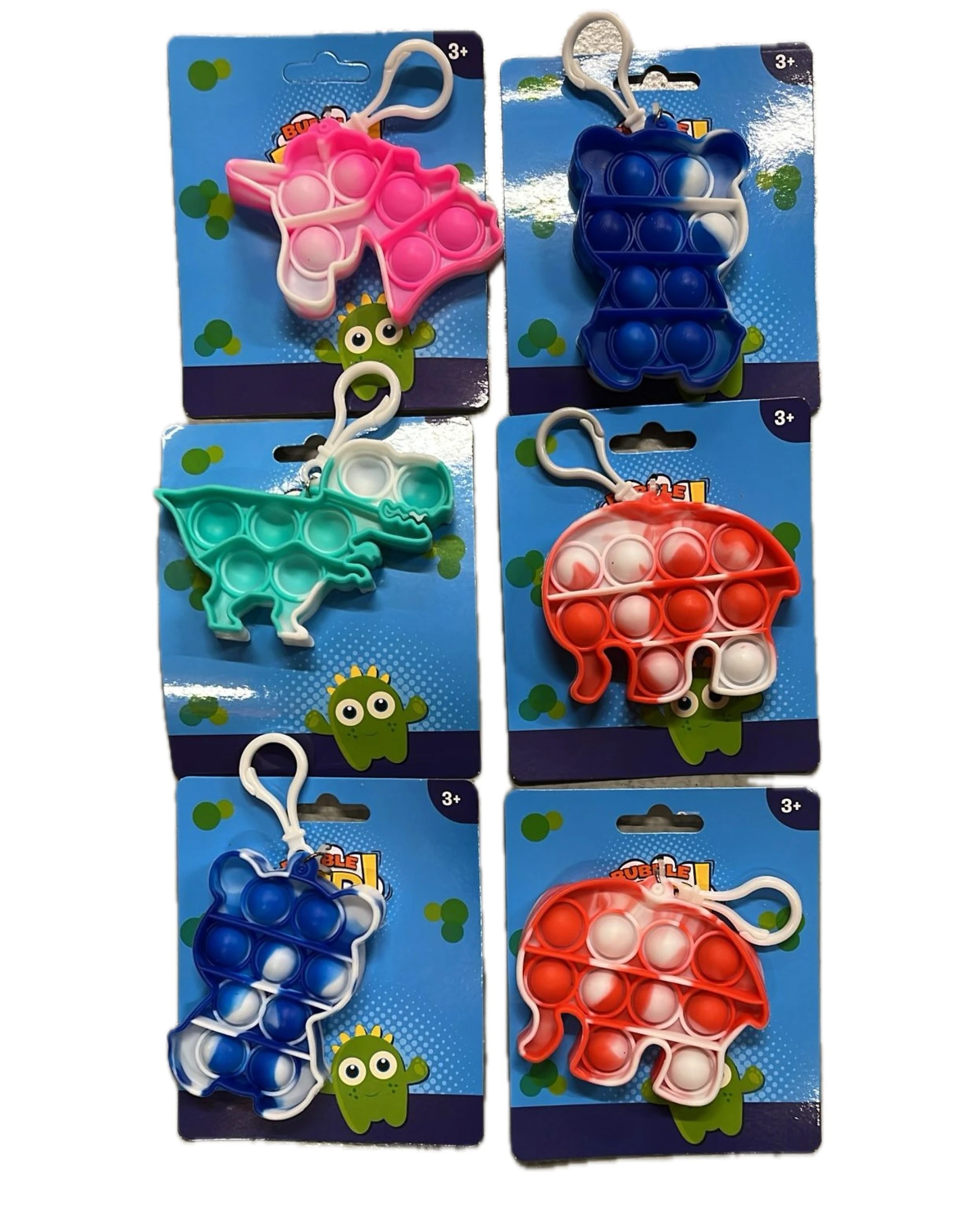 1 Bubble Pop Push It Fidget Keyring Squeeze Toy Sensory Silicone Stress Reliever, 1 of 5