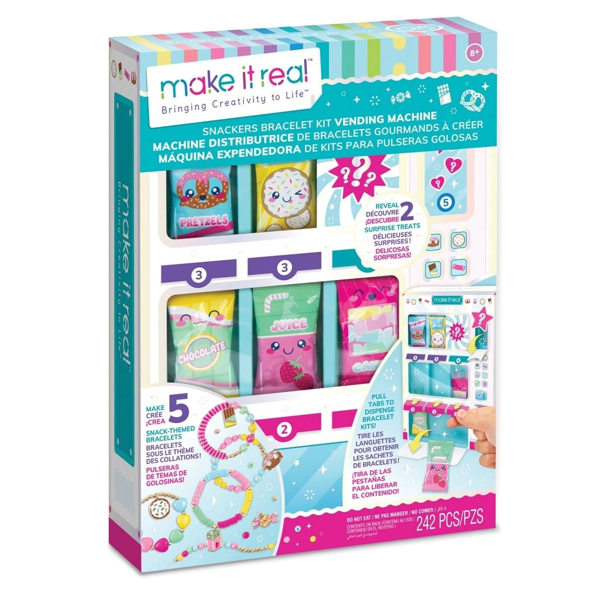 1 242 Piece Make It Real Snackers Bracelet Kit Vending Machine, 1 of 8