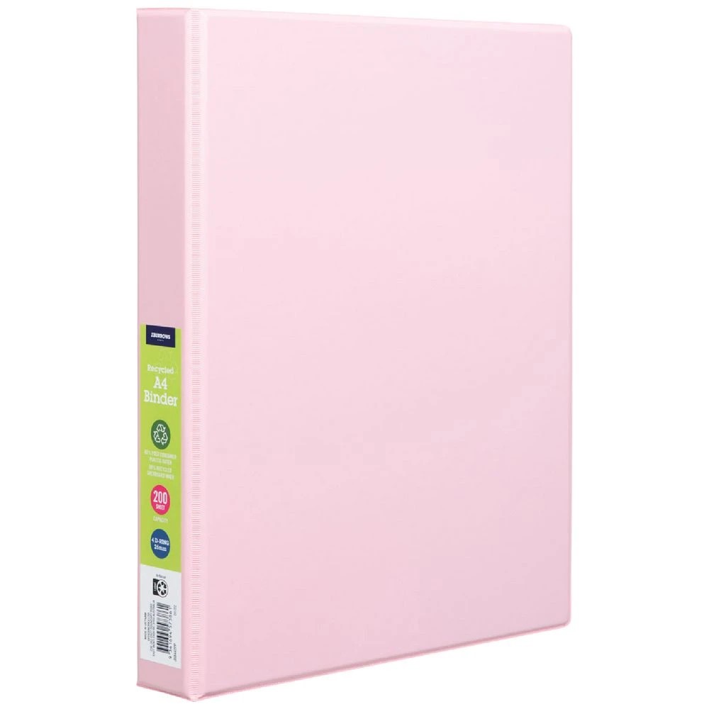 1 J.Burrows PP Binder A4 4 D-Ring 25mm Pink, 1 of 4