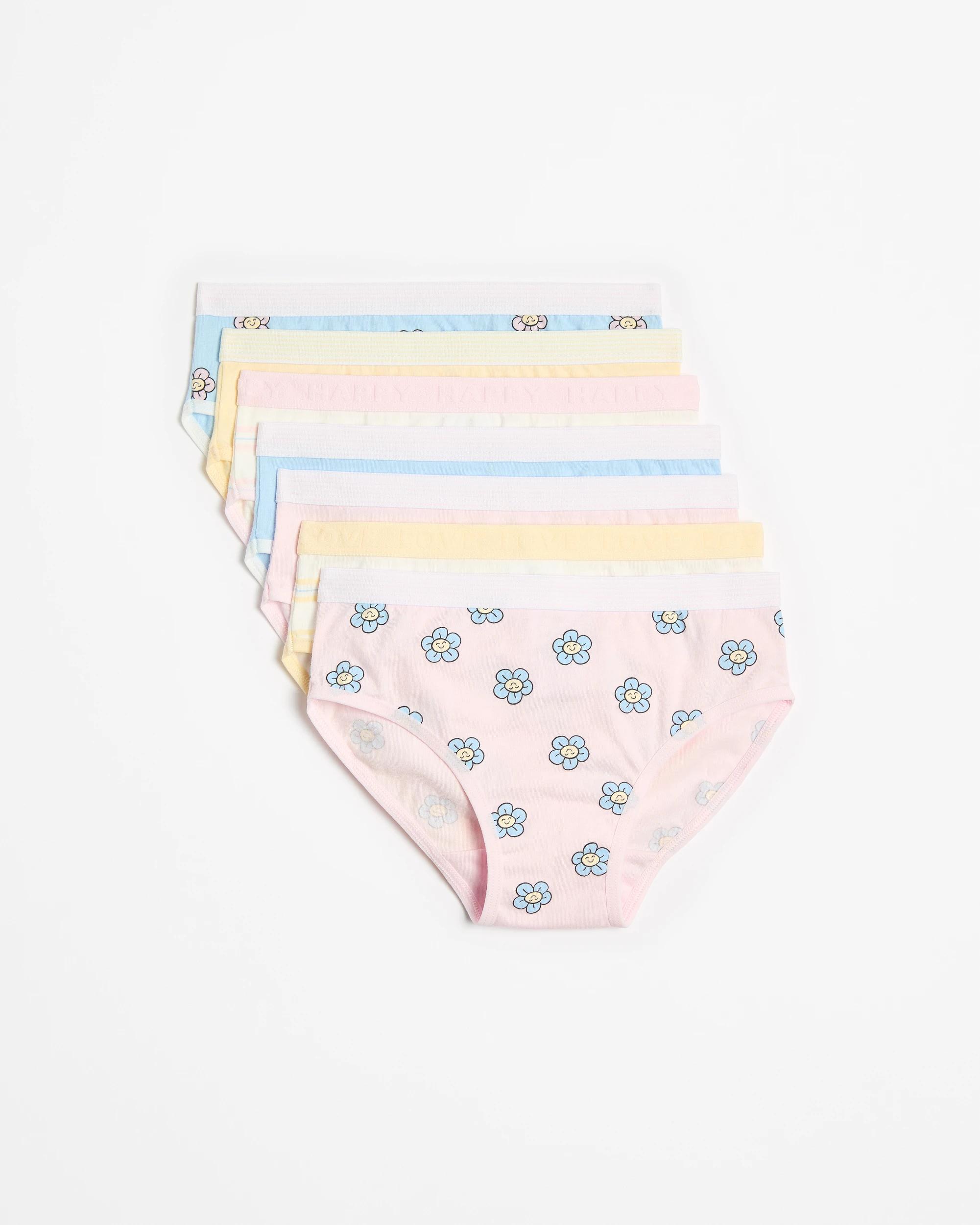 1 Australian Cotton Younger Girls Underwear Briefs 7 Pack - Maxx DAISY, 1 of 1