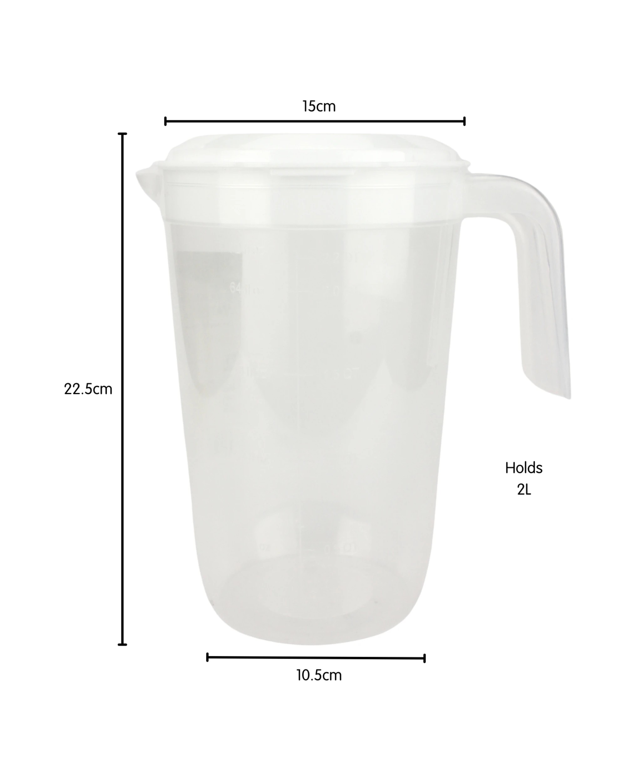 3 Spice Kitchen Clear Water Jug With Lid 2 Litre - Clear, 3 of 4