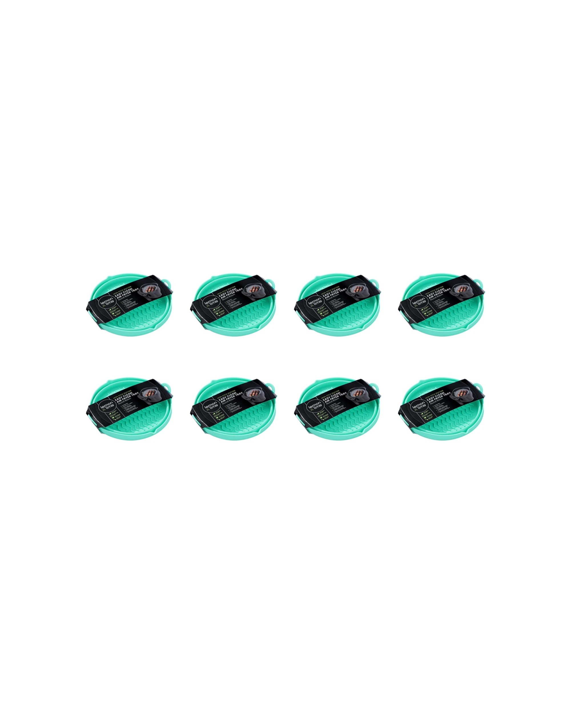 1 Lemon & Lime 8PK Silicone Collapsible Air Fryer Tray Round 19.5cm - Multi, 1 of 6