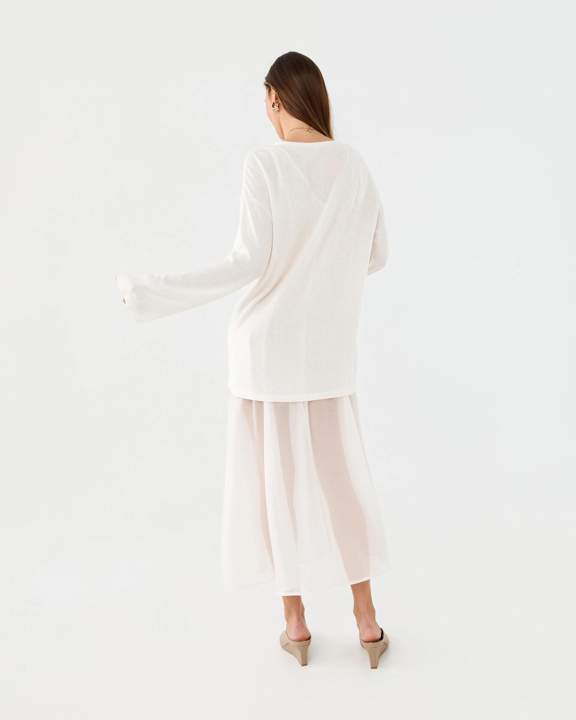3 Long Sleeve 2-in-1 Jumper Maxi Dress Cld White, 3 of 9