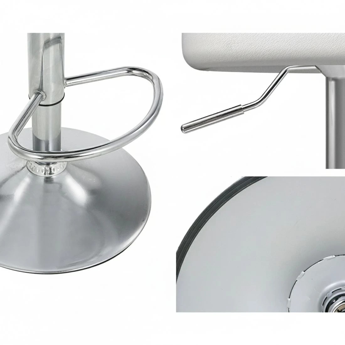 5 Artiss 2x Bar Stools PU Leather Gas Lift - White, 5 of 5