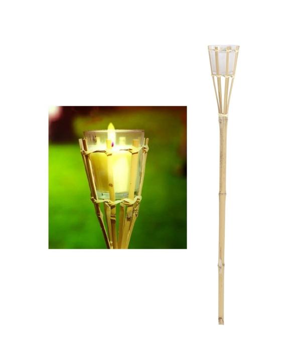 Artwrap Bamboo Tiki Torch With Citronella Candle 76cmNatural     
. - Natural