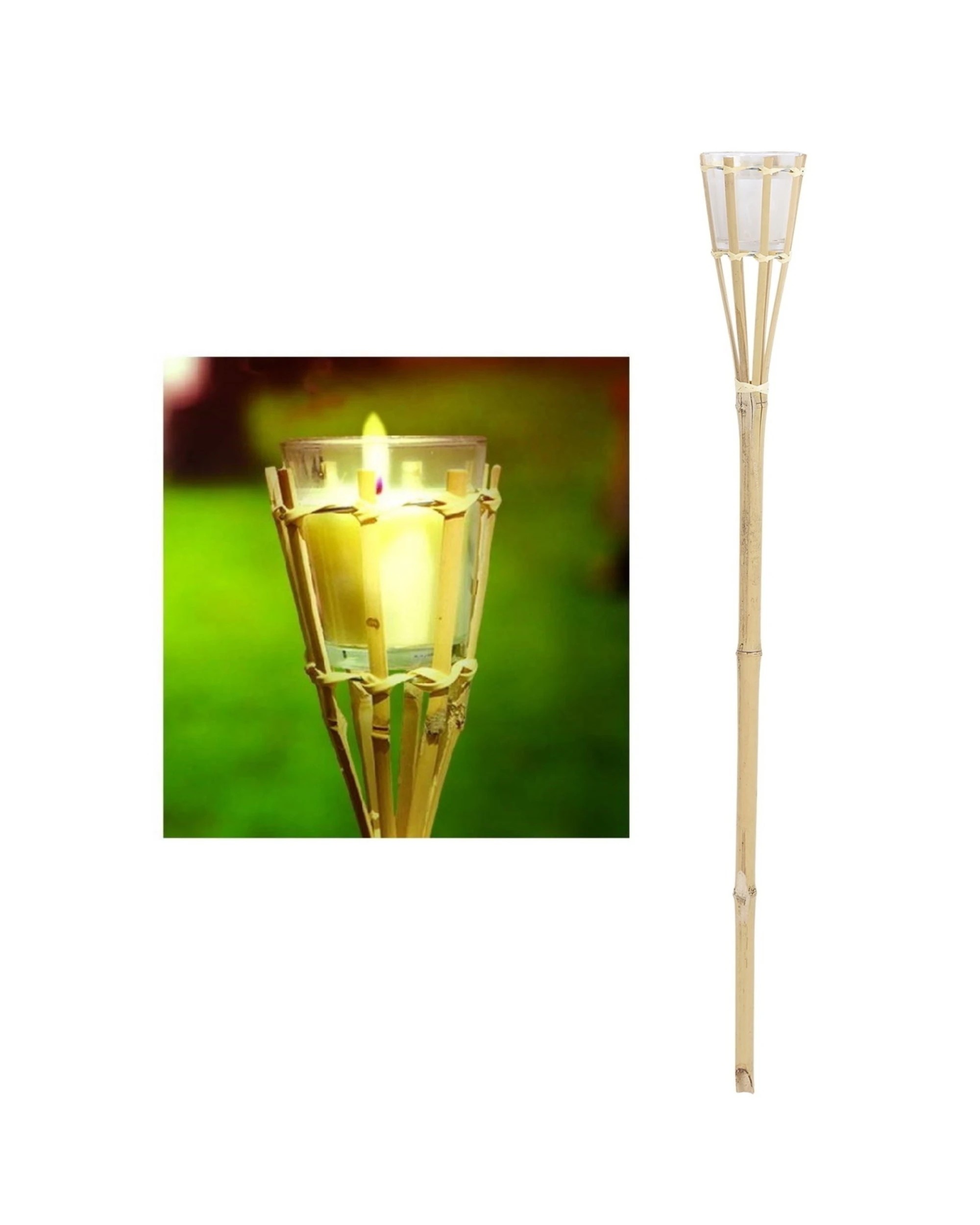 1 Artwrap Bamboo Tiki Torch With Citronella Candle 76cm - Natural, 1 of 1