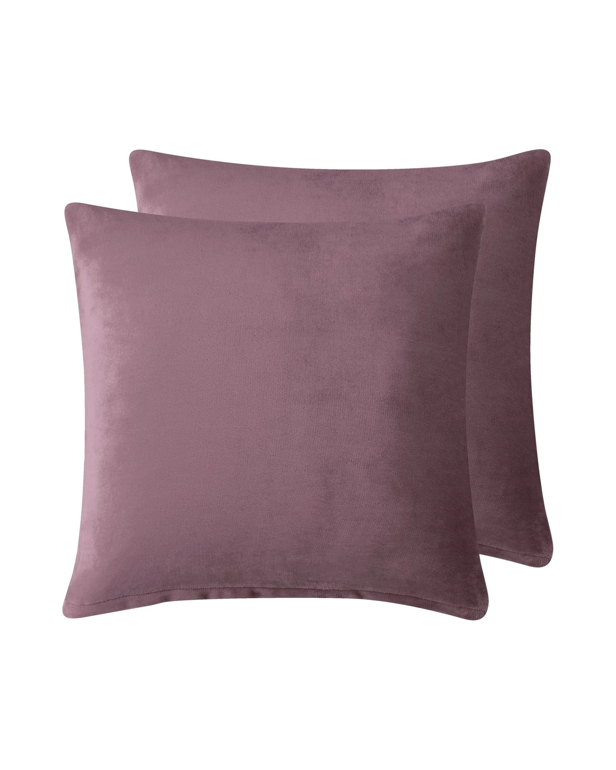 2 Gioia Casa 2-Pack Teddy Sherpa European Pillowcases Reversible Velvet - Mauve, 2 of 7