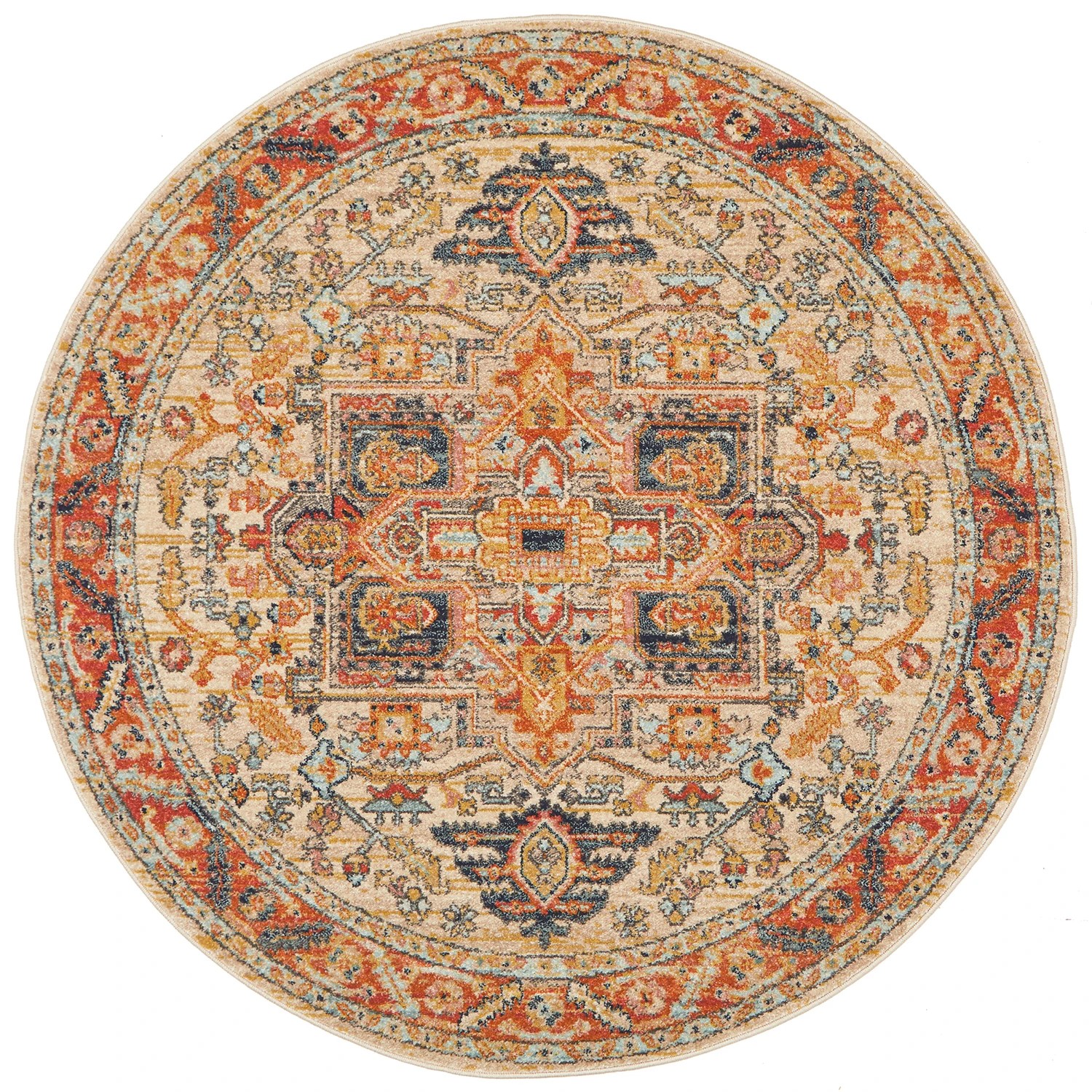 2 Common Ground Rugs Eterna 850 200x200cm - Medium Round Power Loomed Pet Friendly Rug - Beige, 2 of 8