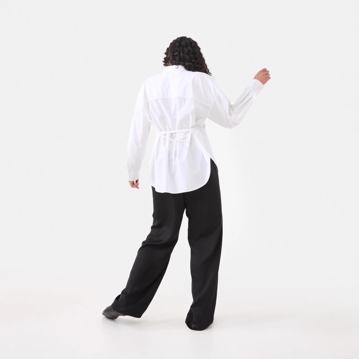 4 Long Sleeve Tie Back Detail Shirt White, 4 of 8
