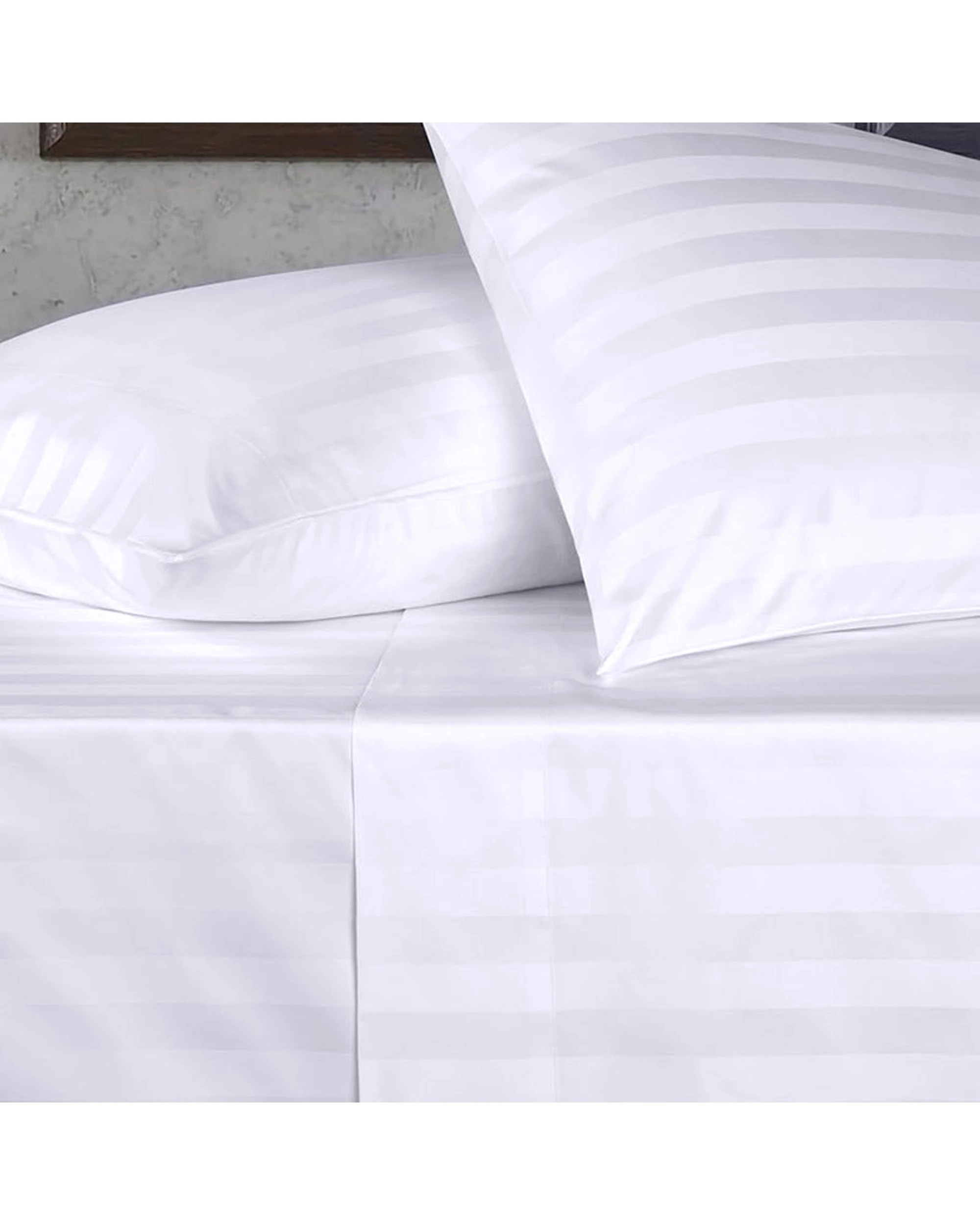 4 Cotton More 500TC Cotton 3cm Sateen Striped Quilt Cover Set Single - White, 4 of 6