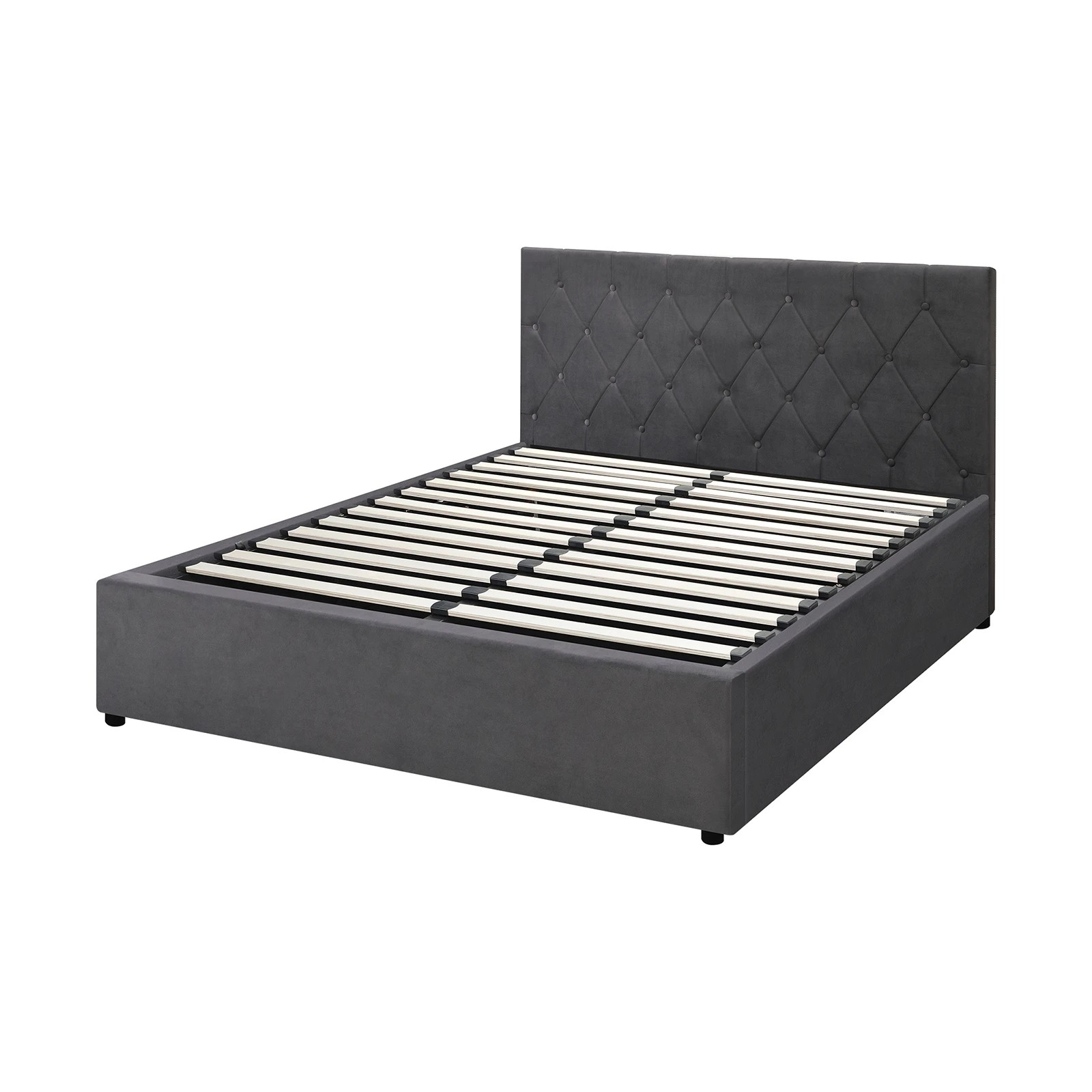9 Oikiture Queen Bed Frame With Gas Lift Storage Base Velvet
 - Grey, 9 of 10
