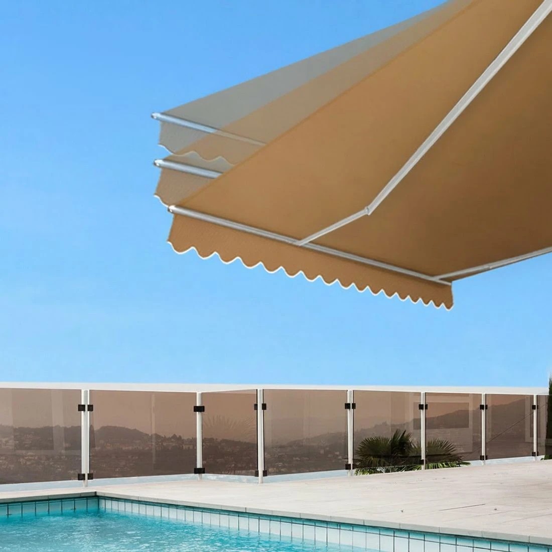 7 Instahut Retractable Folding Arm Awning Motorised Remoter Sunshade 2.5Mx2M - Beige, 7 of 7