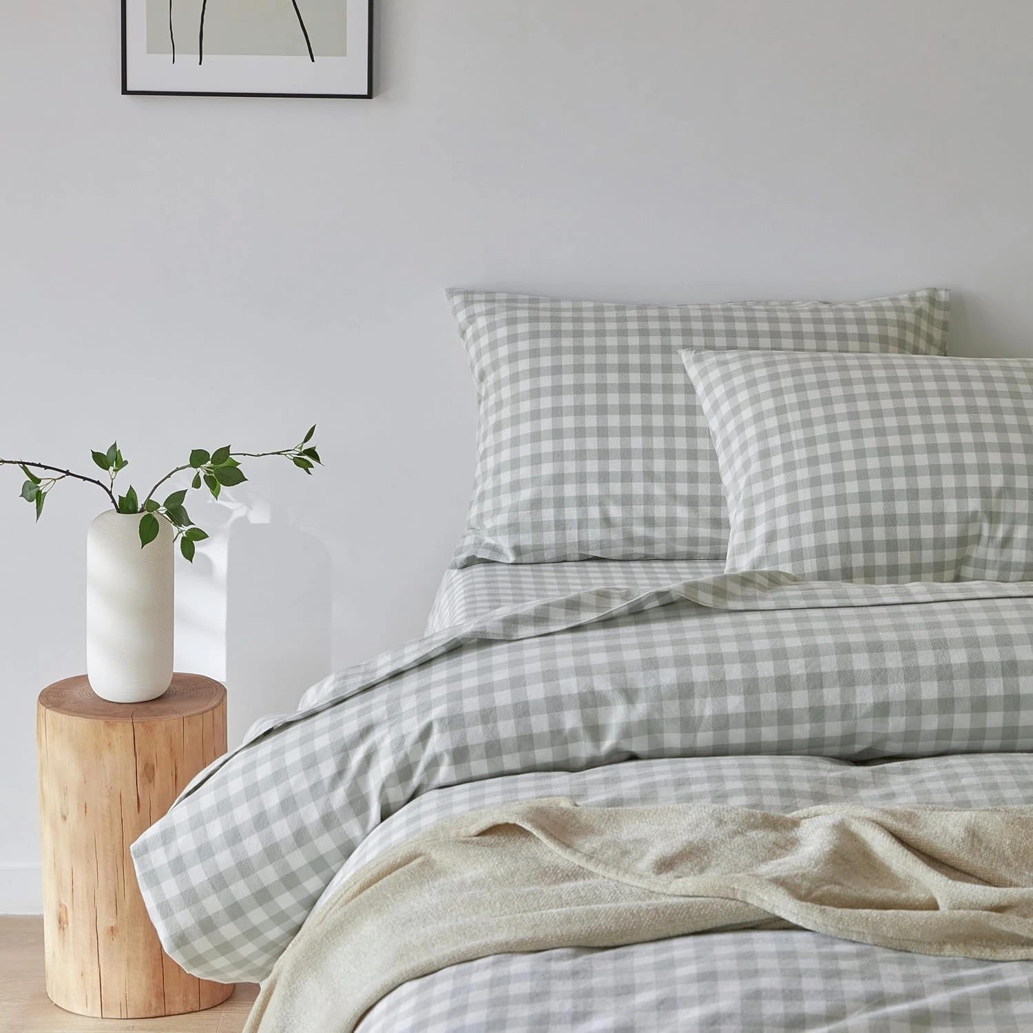 4 Gioia Casa Yarn-Dyed Vintage Washed Cotton Quilt Cover Set - Single Bed - Sage, 4 of 7