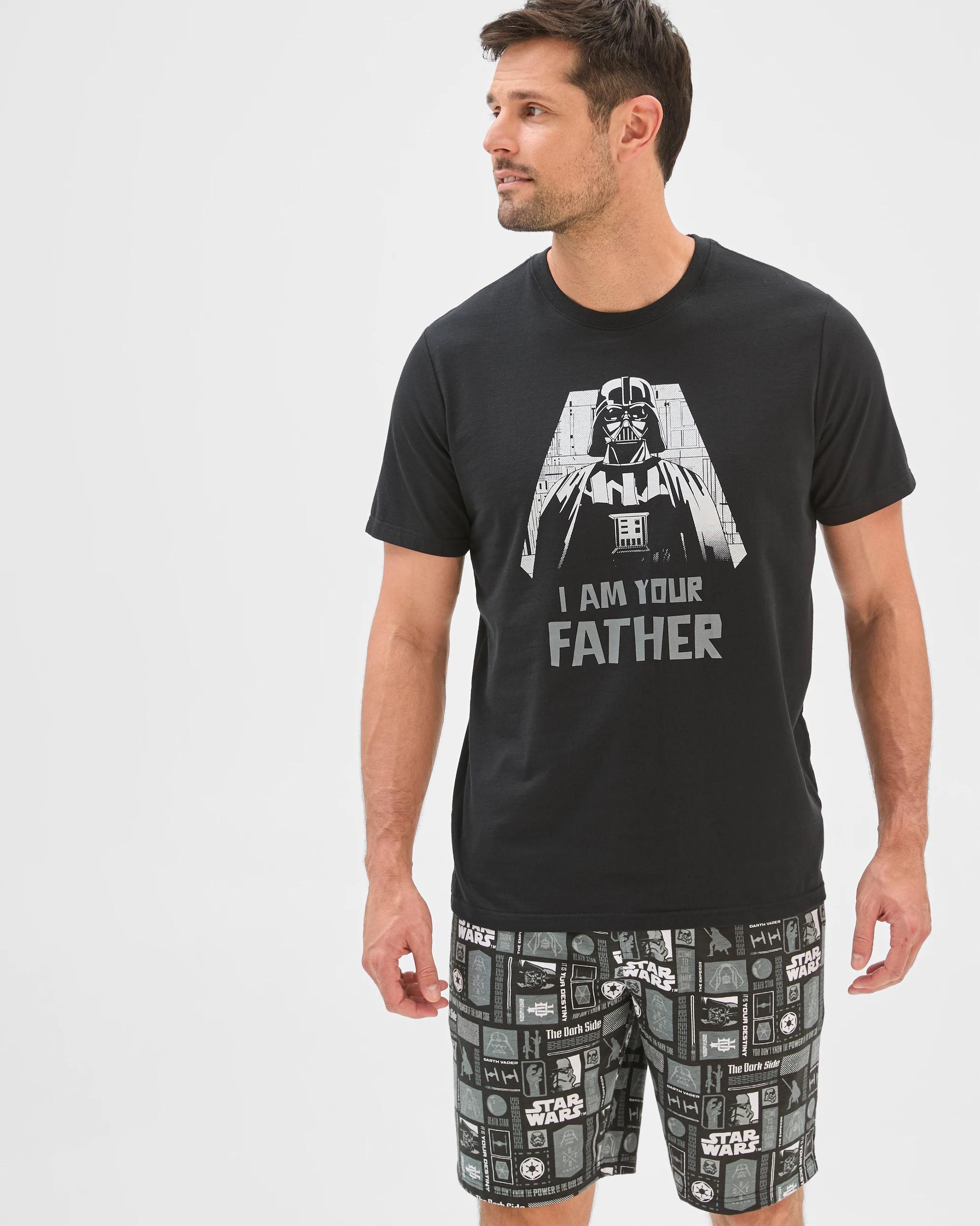 4 Disney Star Wars Top and Shorts Pyjama Set BLACK DARTH VADER, 4 of 6