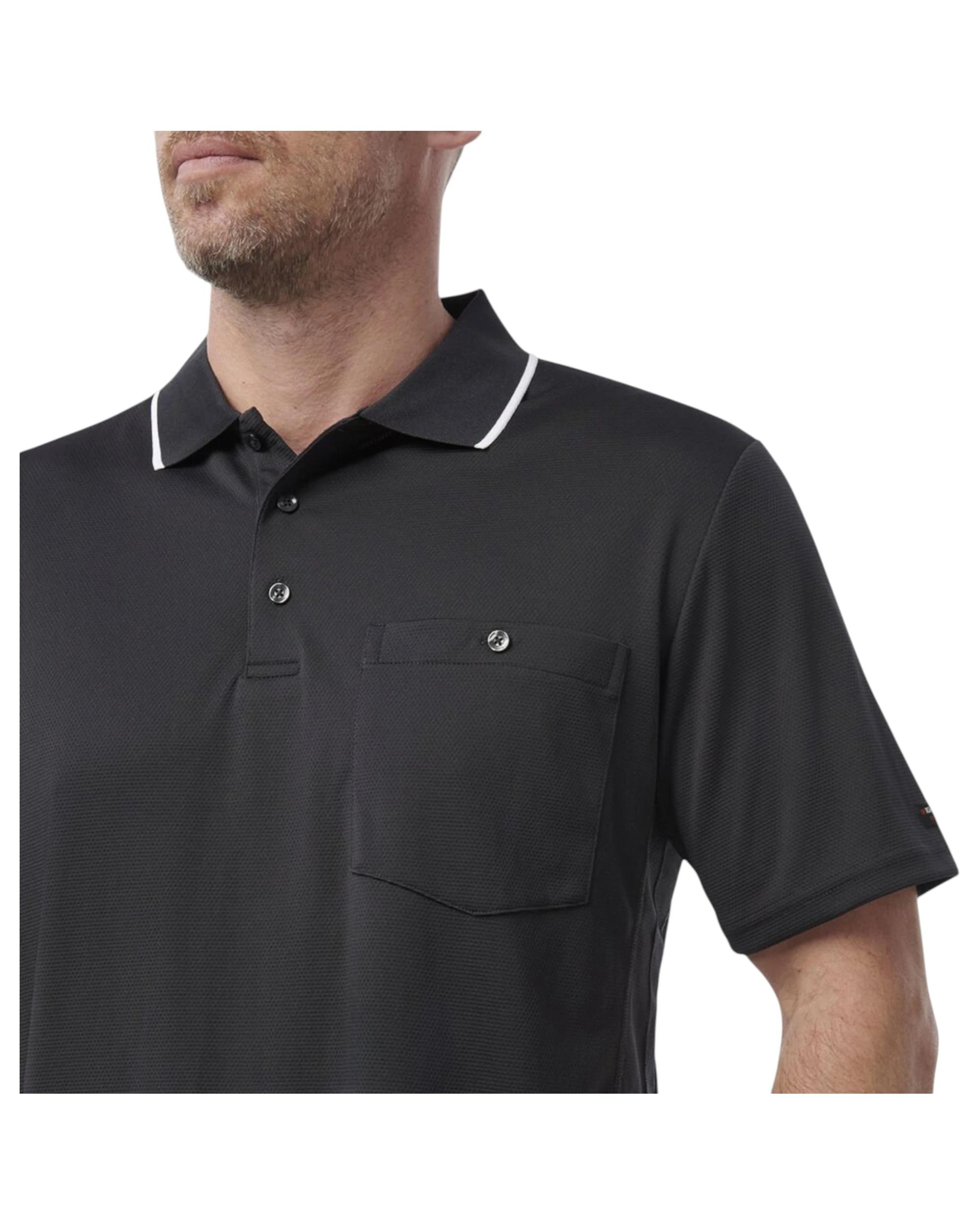 3 KingGee 2 Pack Mens Workcool Hyperfreeze Short Sleeve Polo Shirt CHARCOAL, 3 of 5