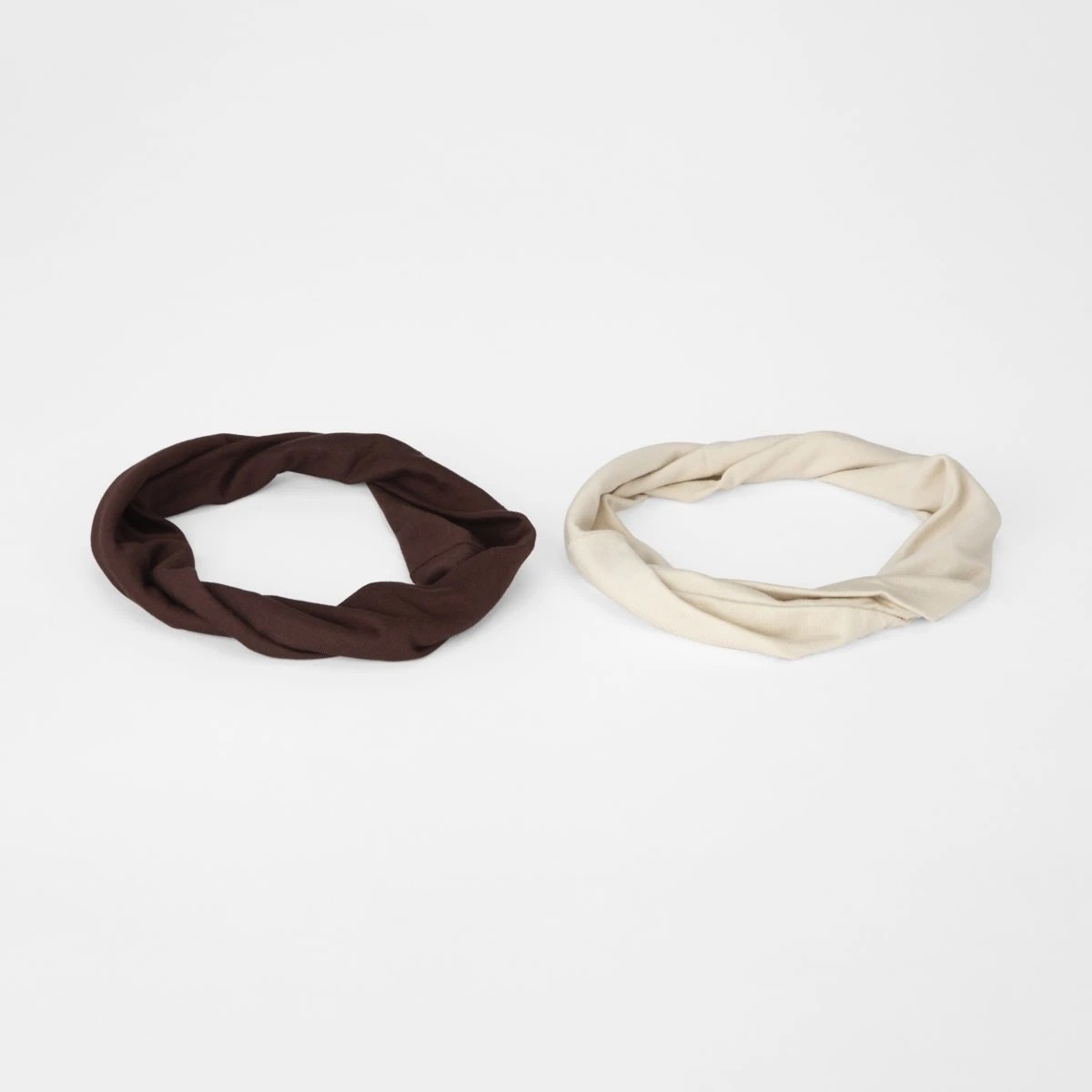 2 2 Pack Stretch Headband - Brown and Beige, 2 of 5