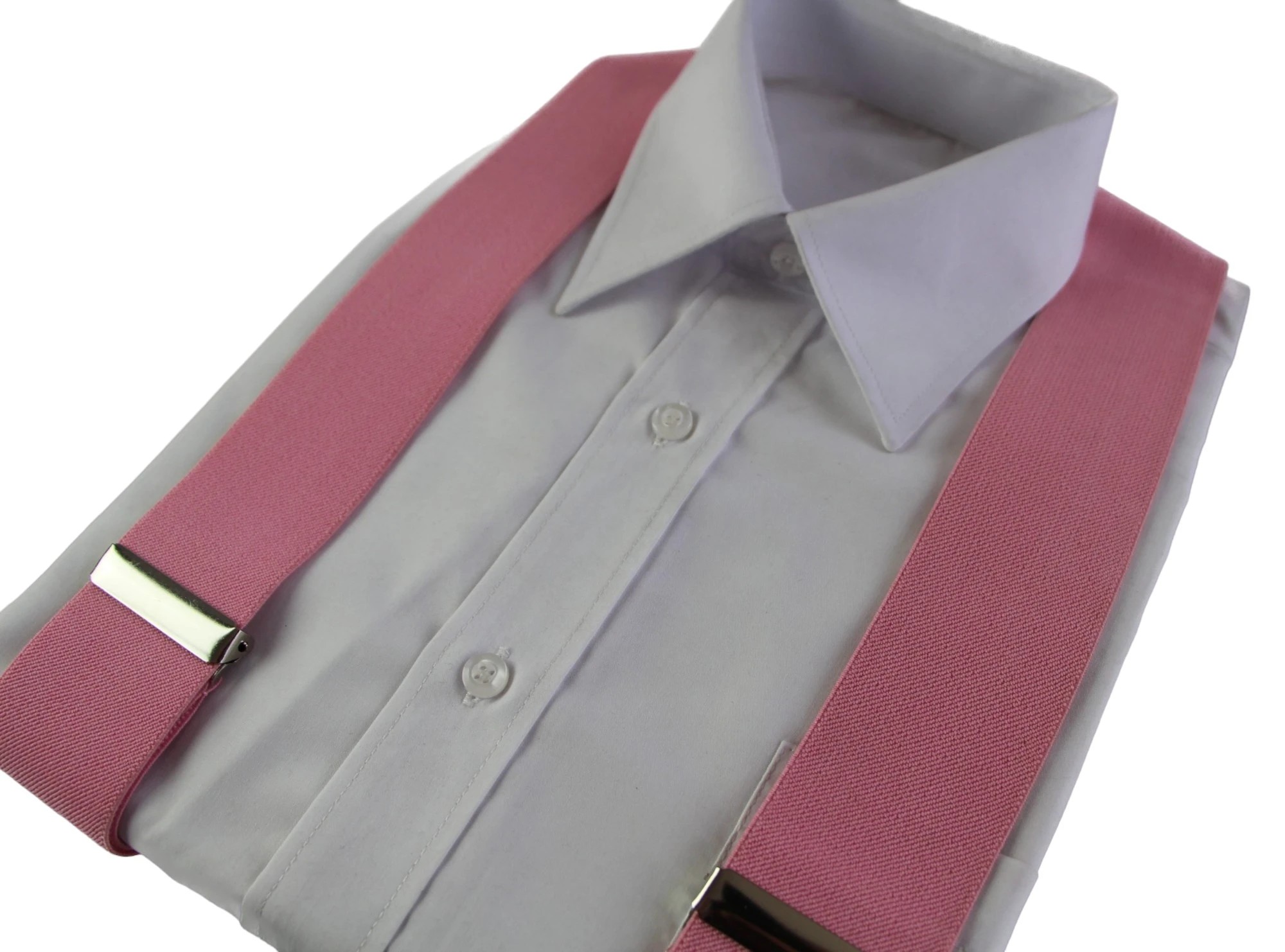 4 Zasel Mens Extra Wide Heavy Duty Adjustable 120cm Baby Pink Suspenders - Pink, 4 of 4