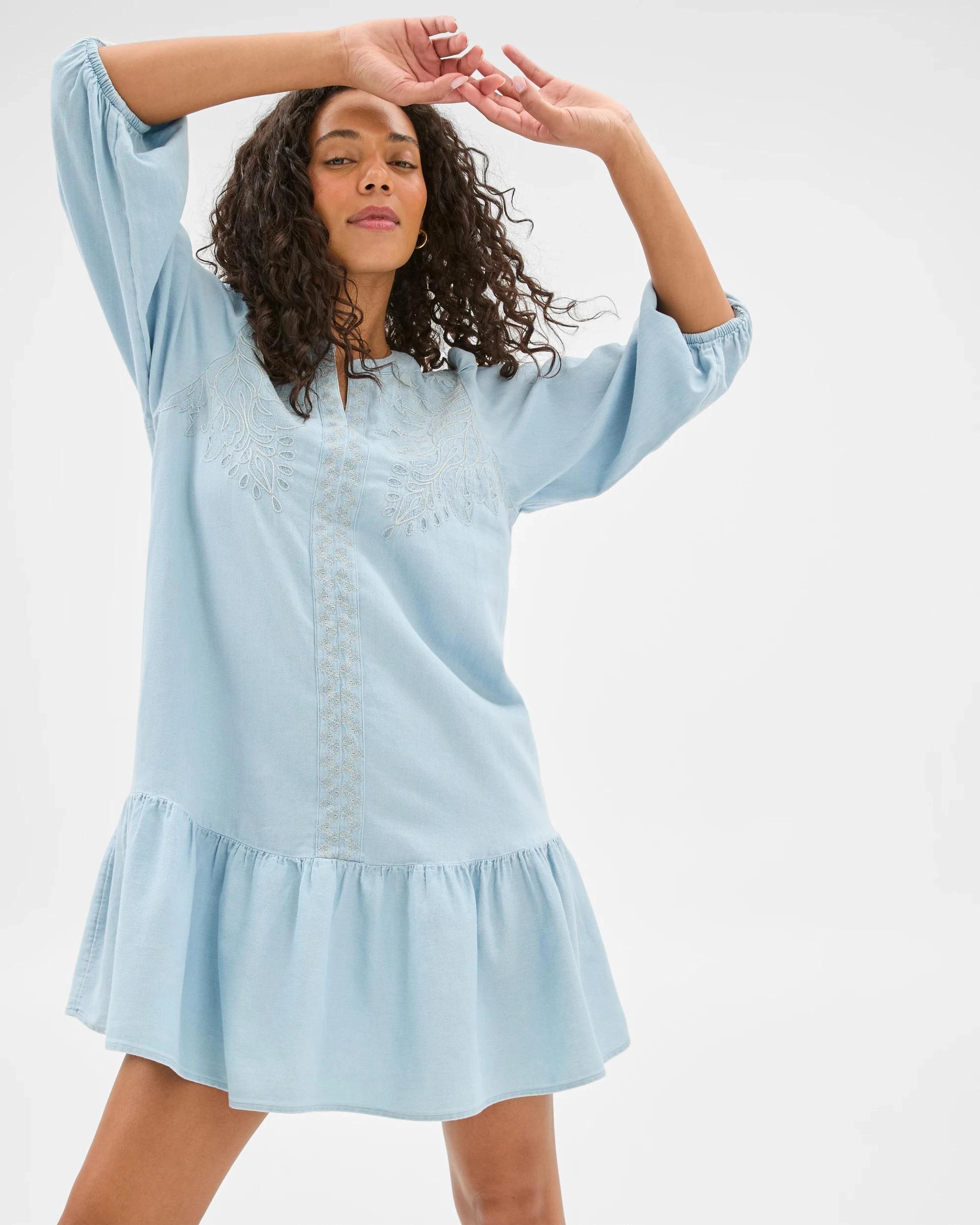 3 Target Woman Embroidered Mini Dress CHAMBRAY, 3 of 5