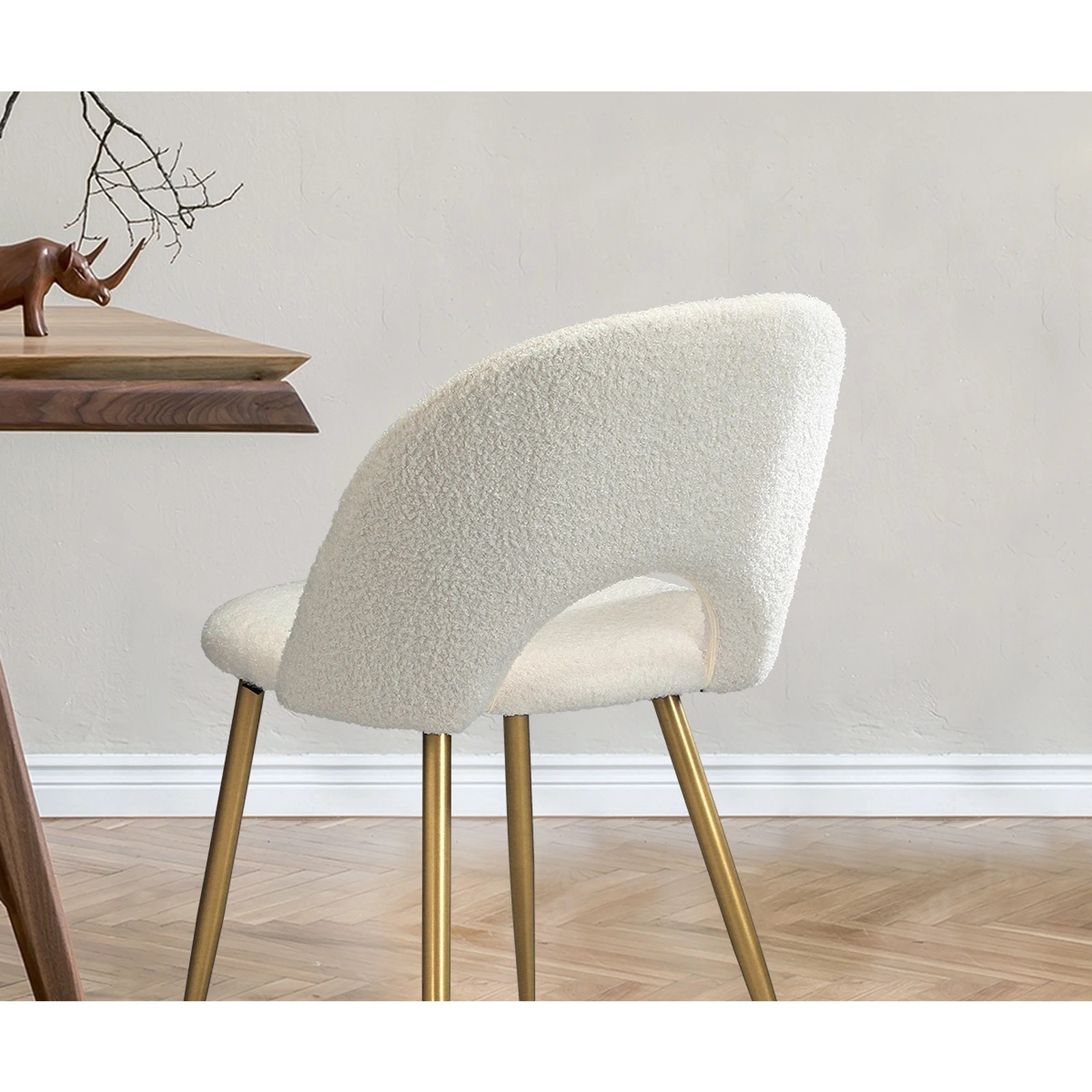 4 Oikiture 4PCS Dining Chairs Accent Chair Armchair Sherpa - Multi, 4 of 9