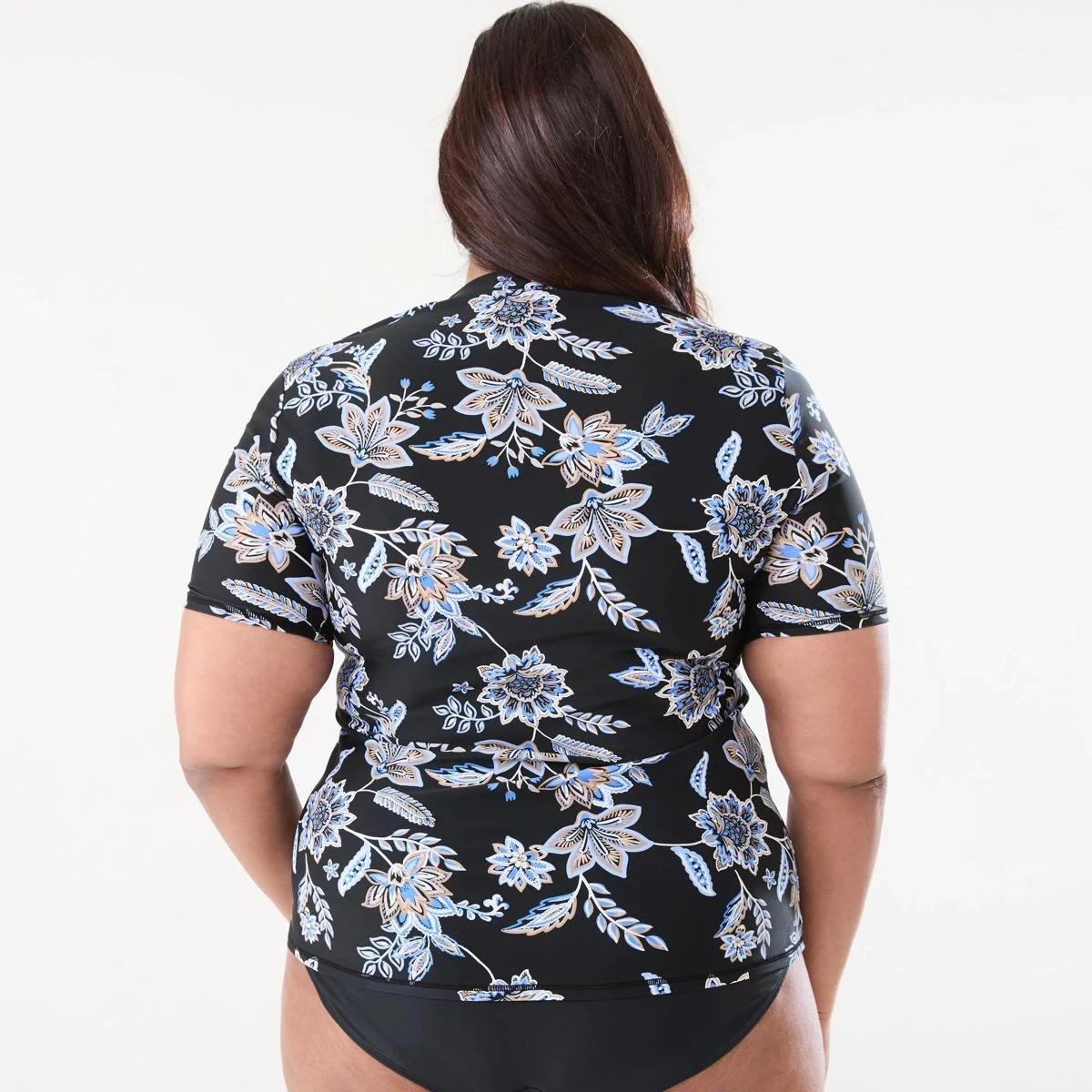 3 Curve Short Sleeve Rash Vest CHINTZ BLACK, 3 of 5