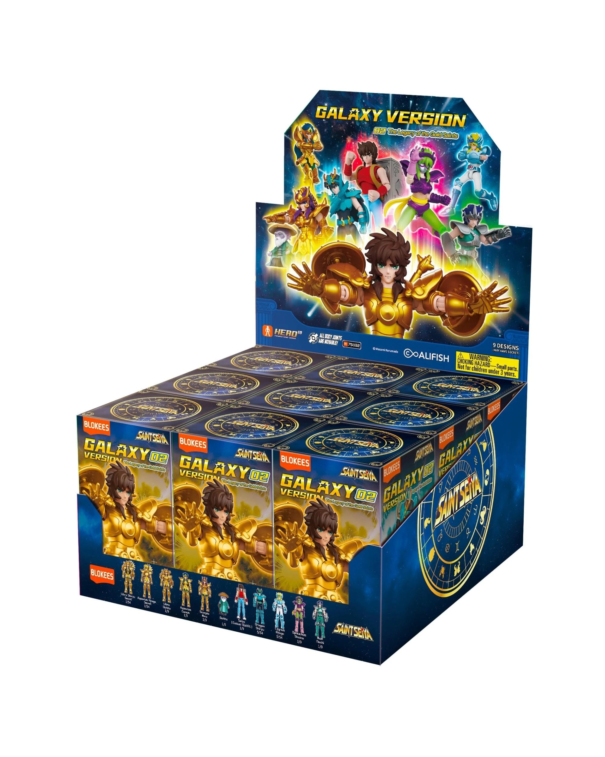 1 Blokees Saint Seiya Galaxy Version 02 The Legacy of The Gold Saints Model Kit Blind Box Full Case Set of 9, 1 of 10