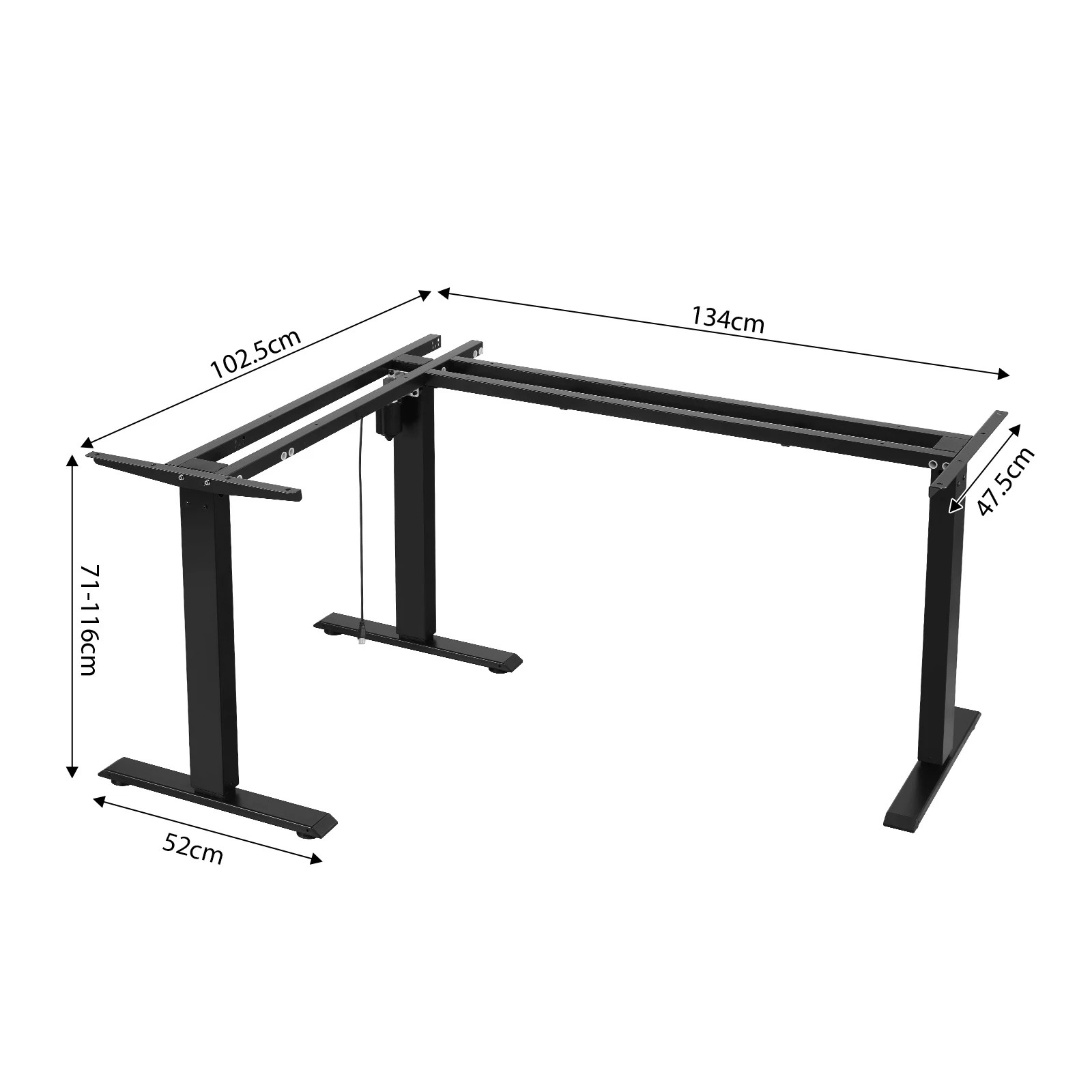 1 LUXSUITE Electric Stand Up Desk Frame Table Base Legs, 1 of 4
