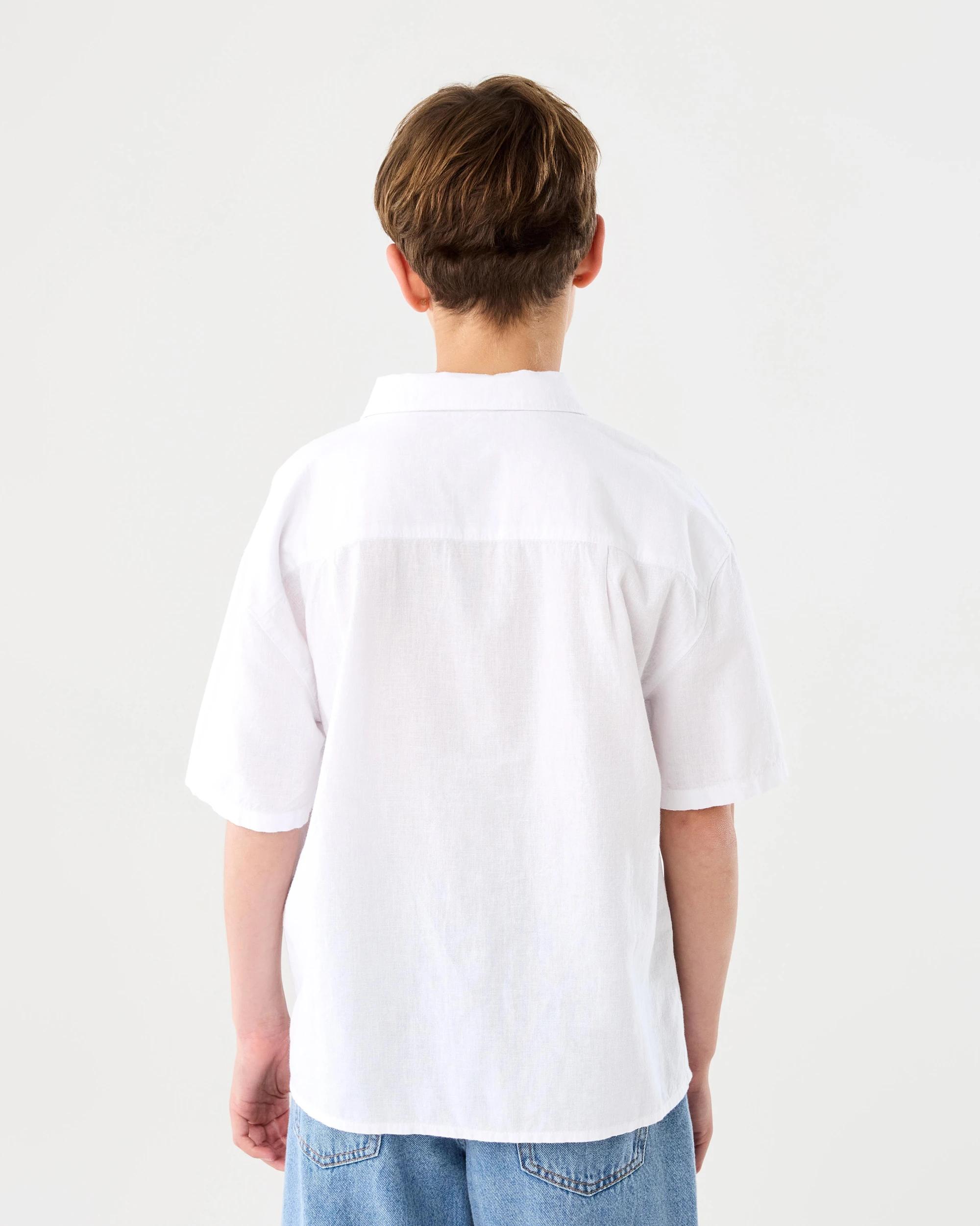 2 Short Sleeve Linen Shirt White, 2 of 8