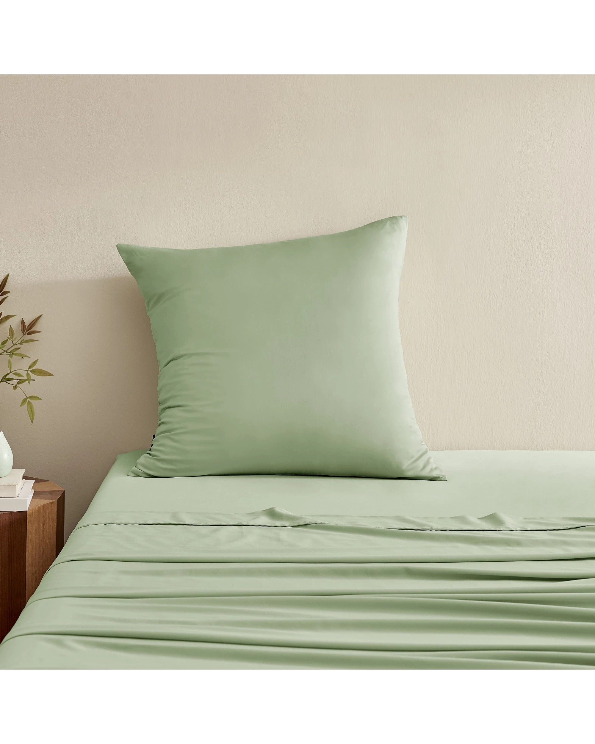 1 Serene 400TC Bamboo Cotton Sateen Euro Pillowcase - Sage, 1 of 3