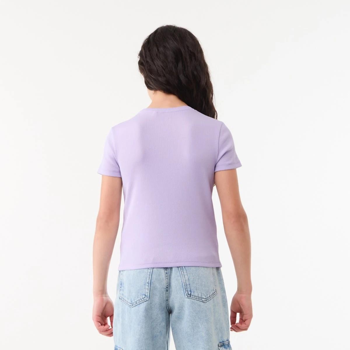 2 Short Sleeve Rib Top PASTEL LILAC, 2 of 6