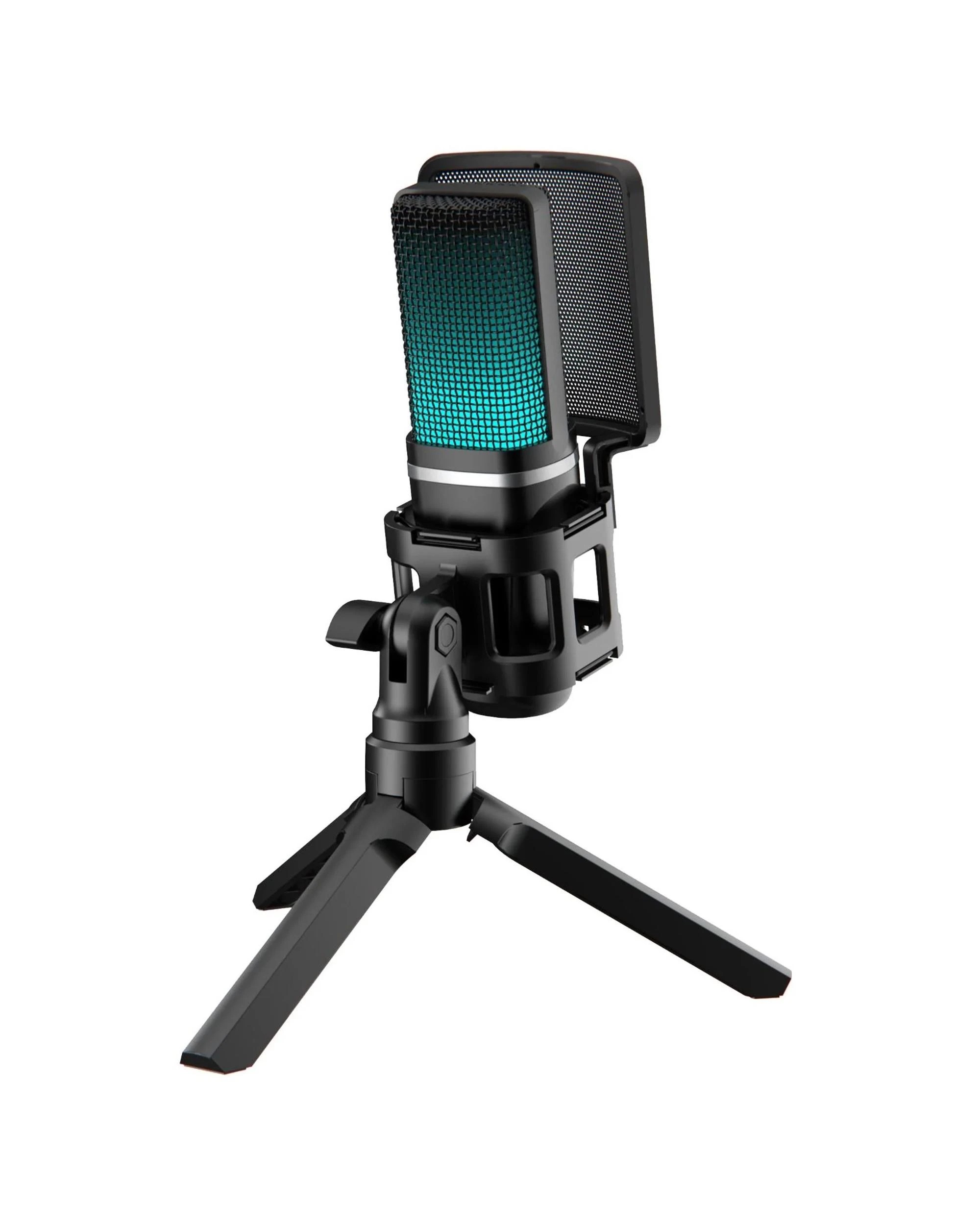 8 Playmax RGB Black Microphone with Arm and Tripod - Black, 8 of 9