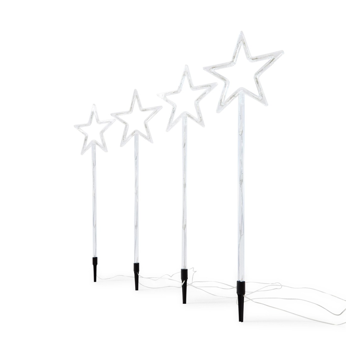 3 4 Pack Solar LED Light Up Star Stakes, 3 of 10