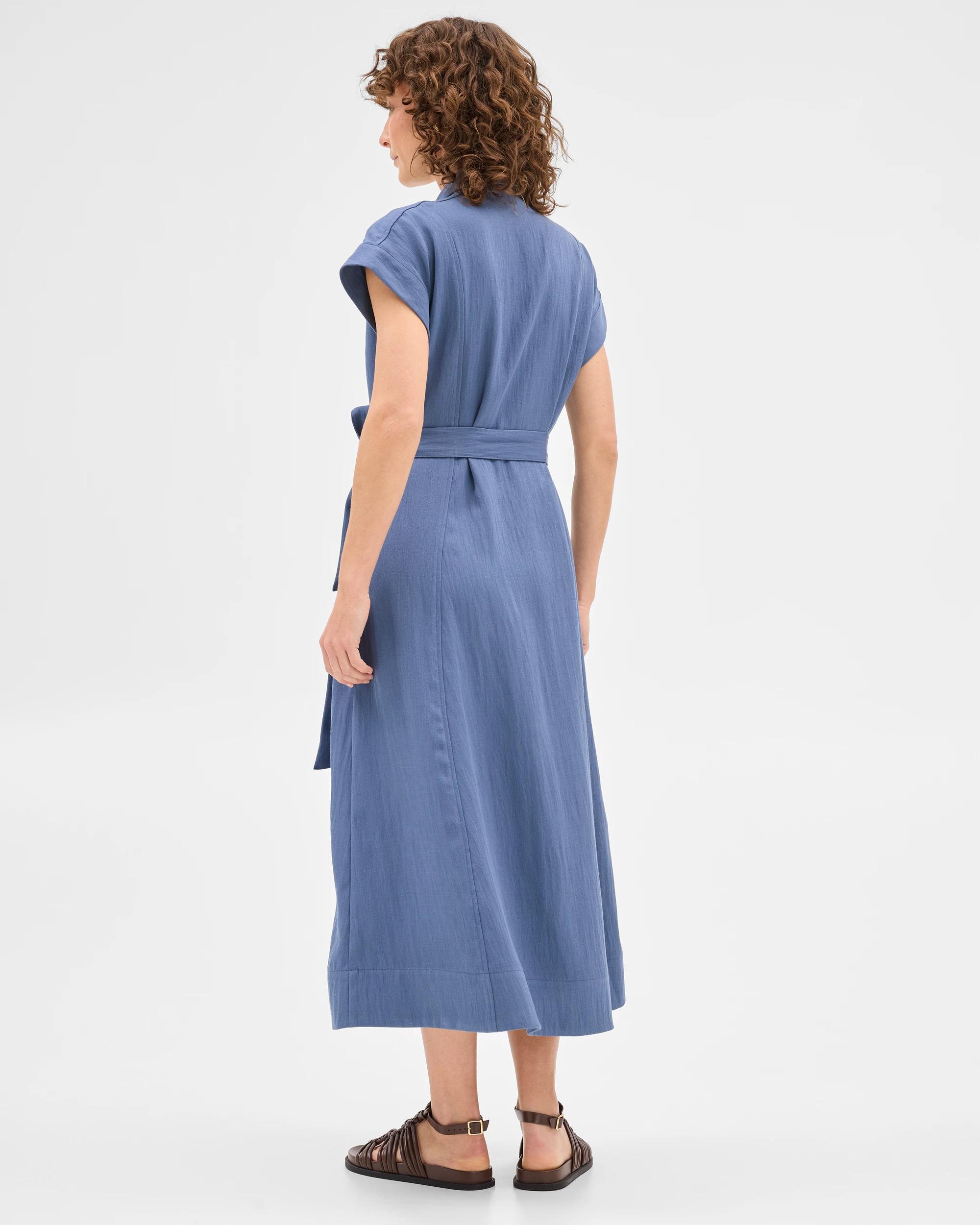 7 Summer Twill Midi Shirt Dress - Preview MOODY INDIGO, 7 of 7