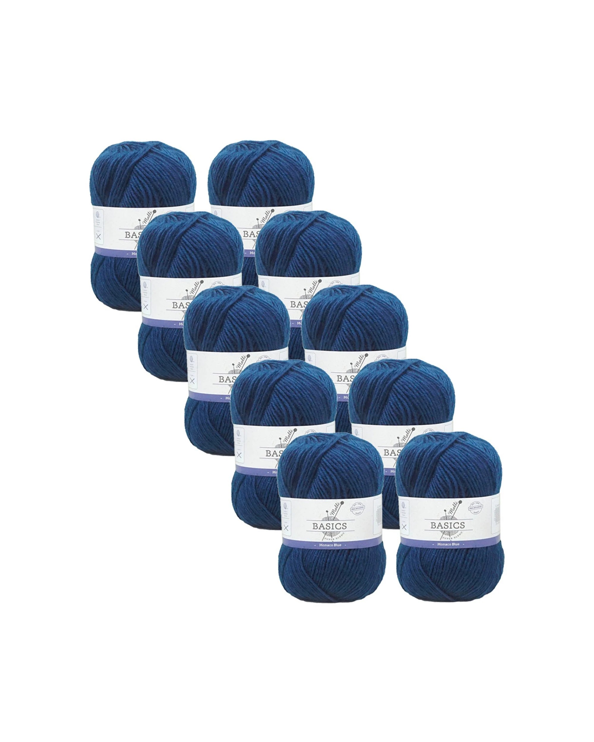 1 Malli 10PK Blend Basic 100g High Quality Durable Acrylic Polyester Yarn - Blue, 1 of 1