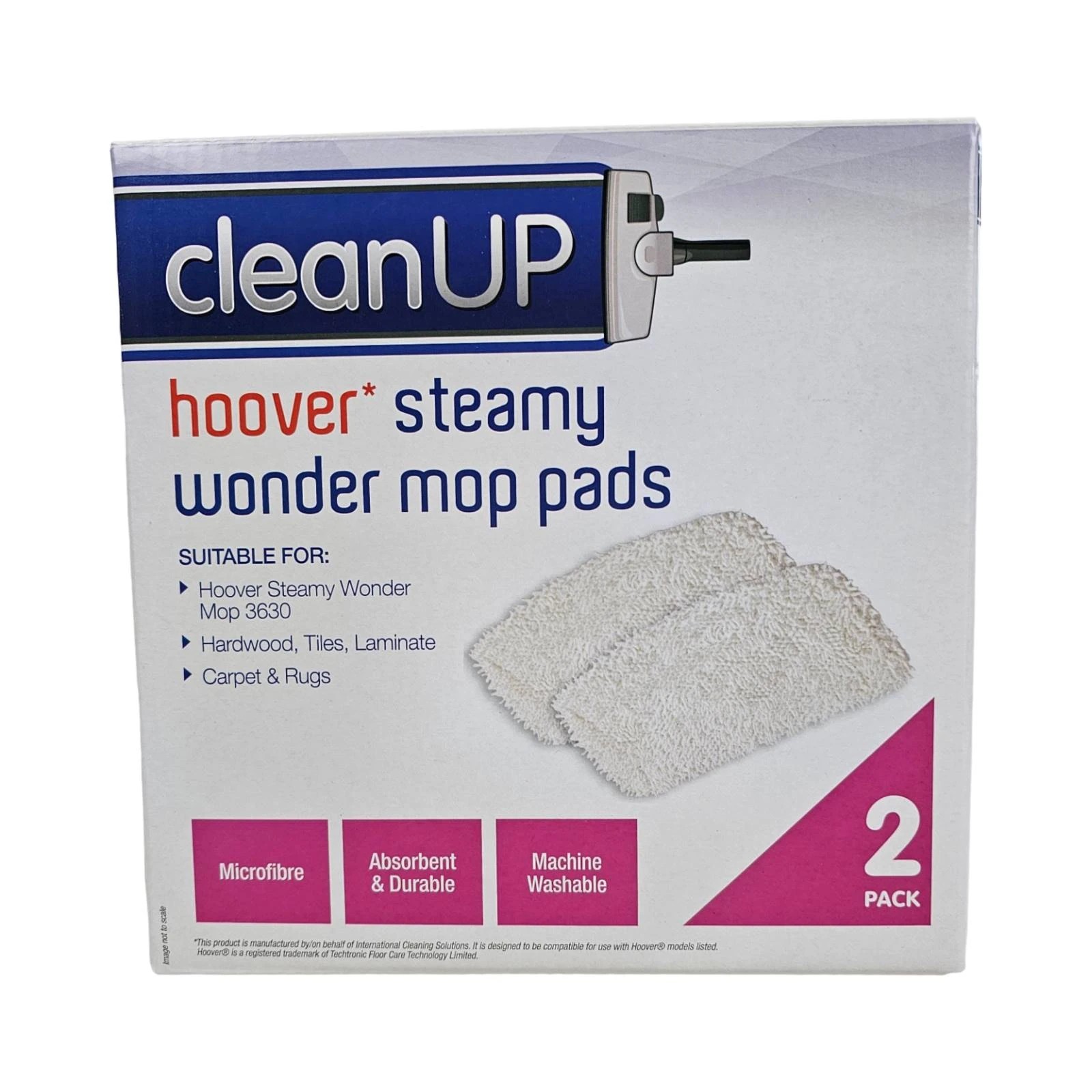 5 Cleanup Steam Mop Pads For Steamy Wonder Hoover I-Vac Brands - White, 5 of 5
