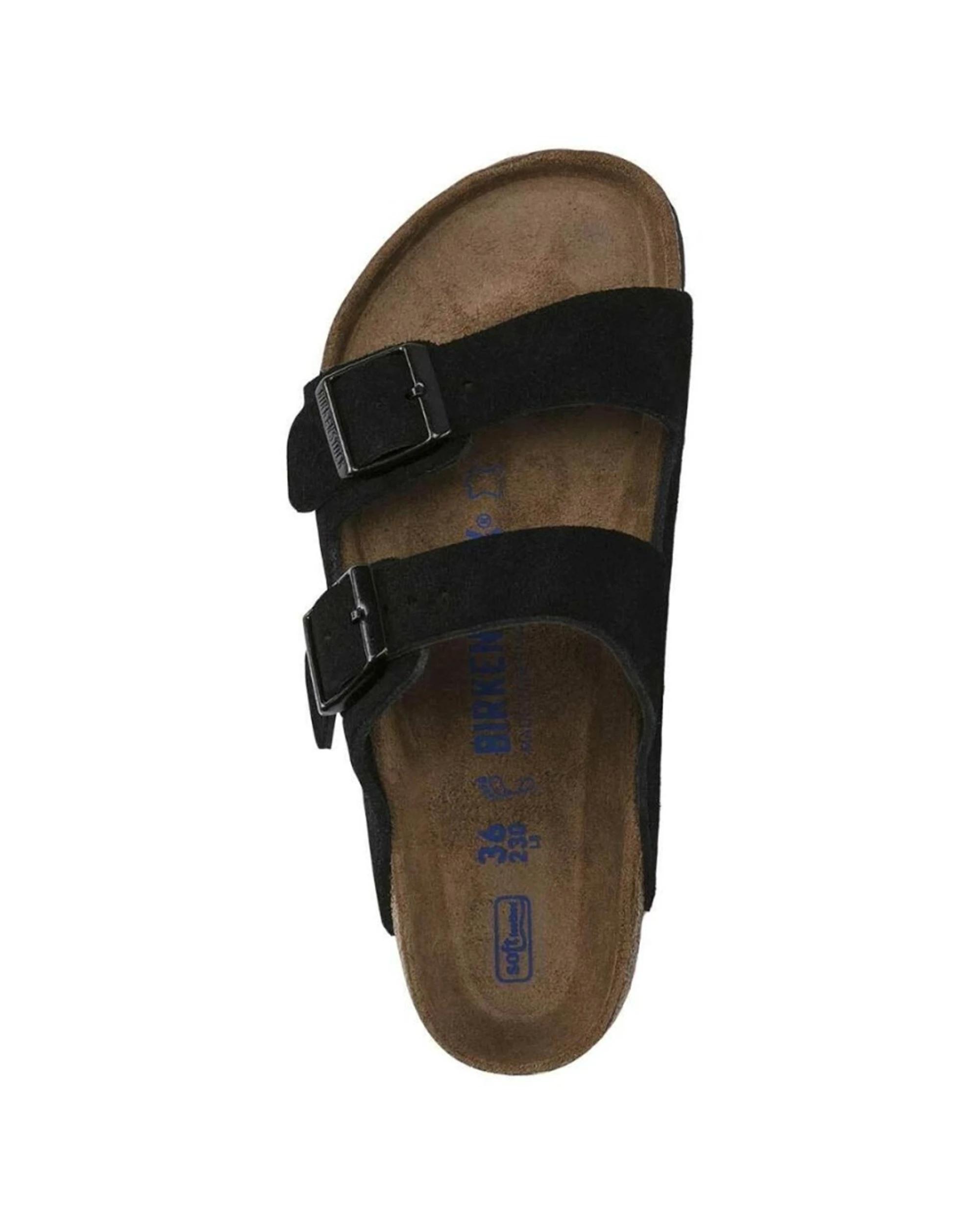 2 Birkenstock Arizona Suede Leather Slip-On Sandals Regular BLACK, 2 of 7