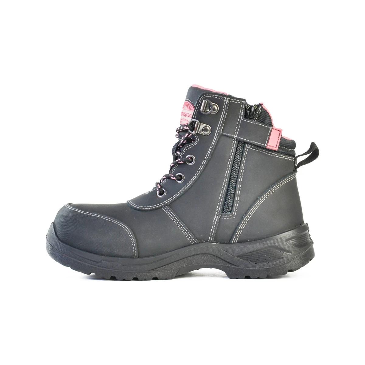 2 Womens Fit Side Zip Work Boot BLACK, 2 of 2