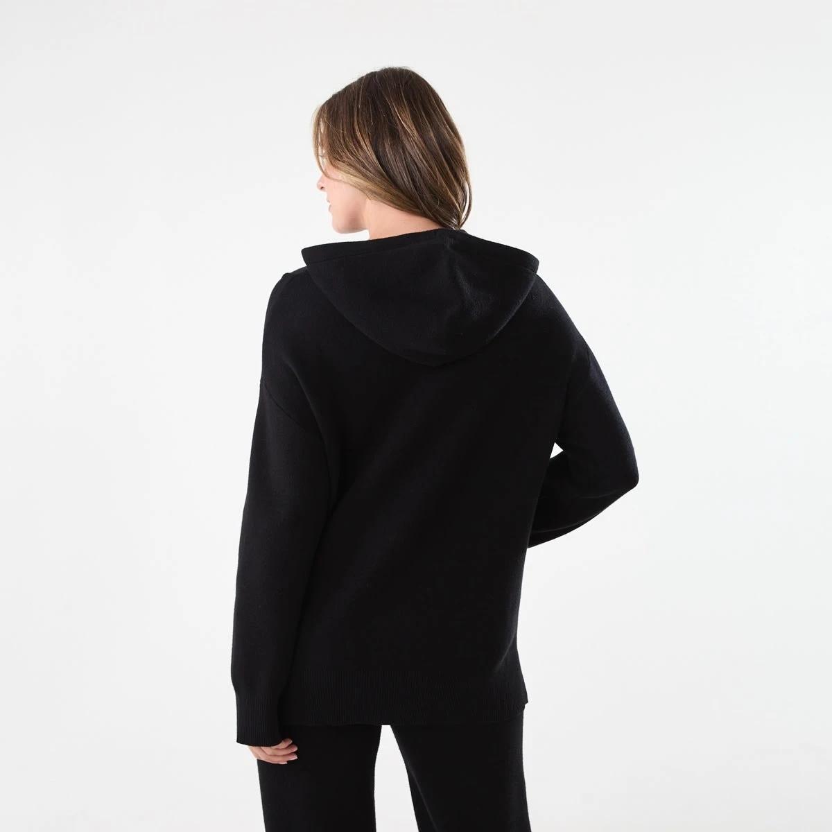 3 Compact Knit Hoodie Black, 3 of 8