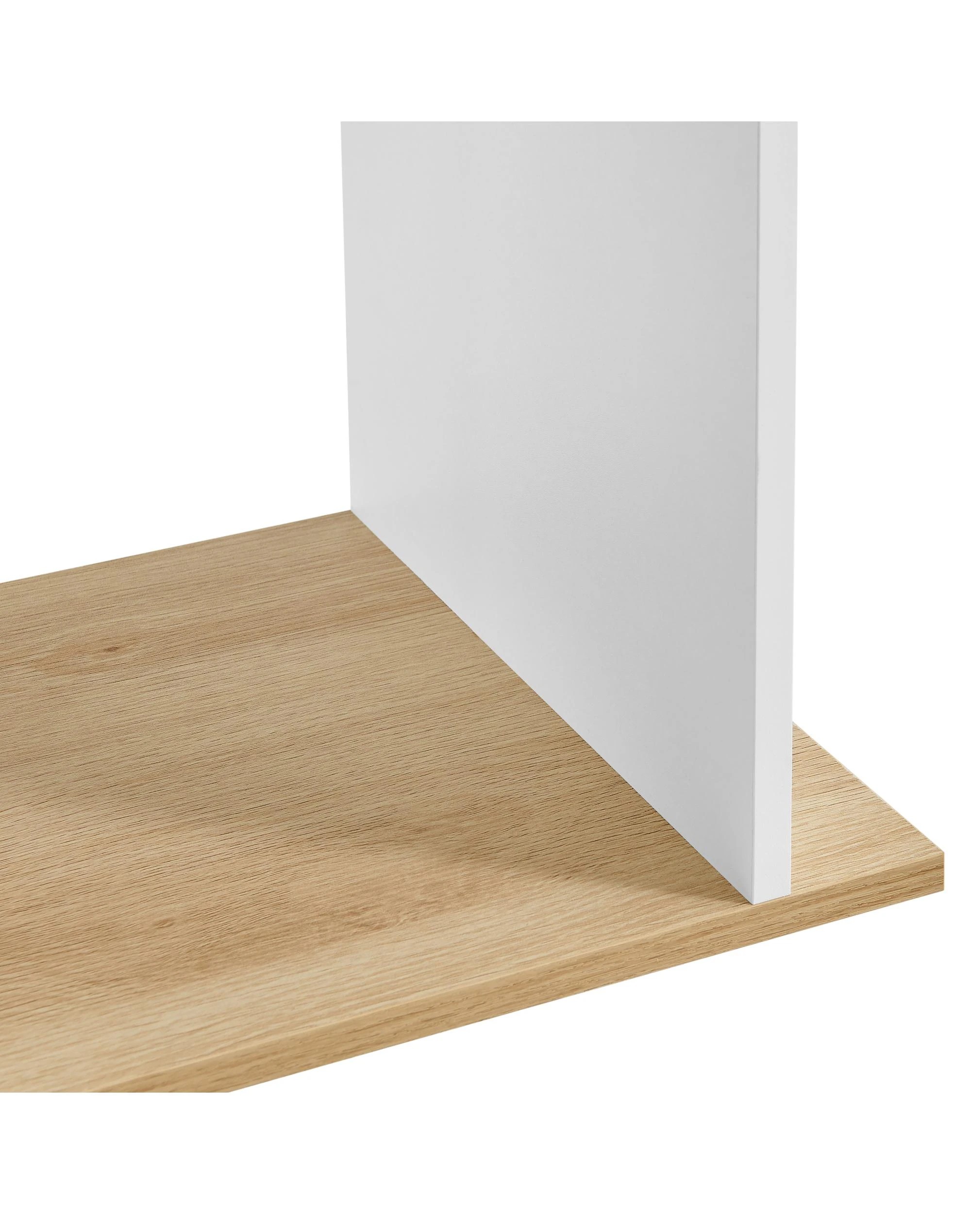 8 Kodu Small 2 Tier Side Table Storage Shelf Unit Oak Look - White, 8 of 9